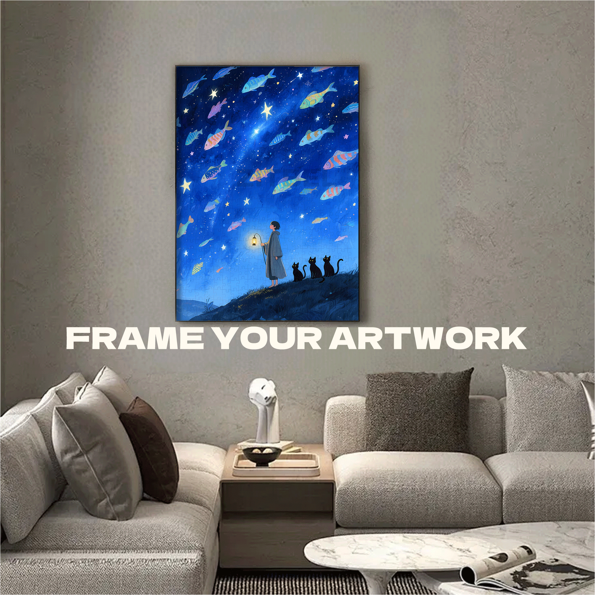 Explore By Lantern 500pcs/1000pcs Jigsaw Puzzle, Scratch-Resistant, Interactive Family Game & Brain-Boosting DIY Decor, Perfect for Halloween, Christmas & New Year Gifts, Family Puzzle Game
