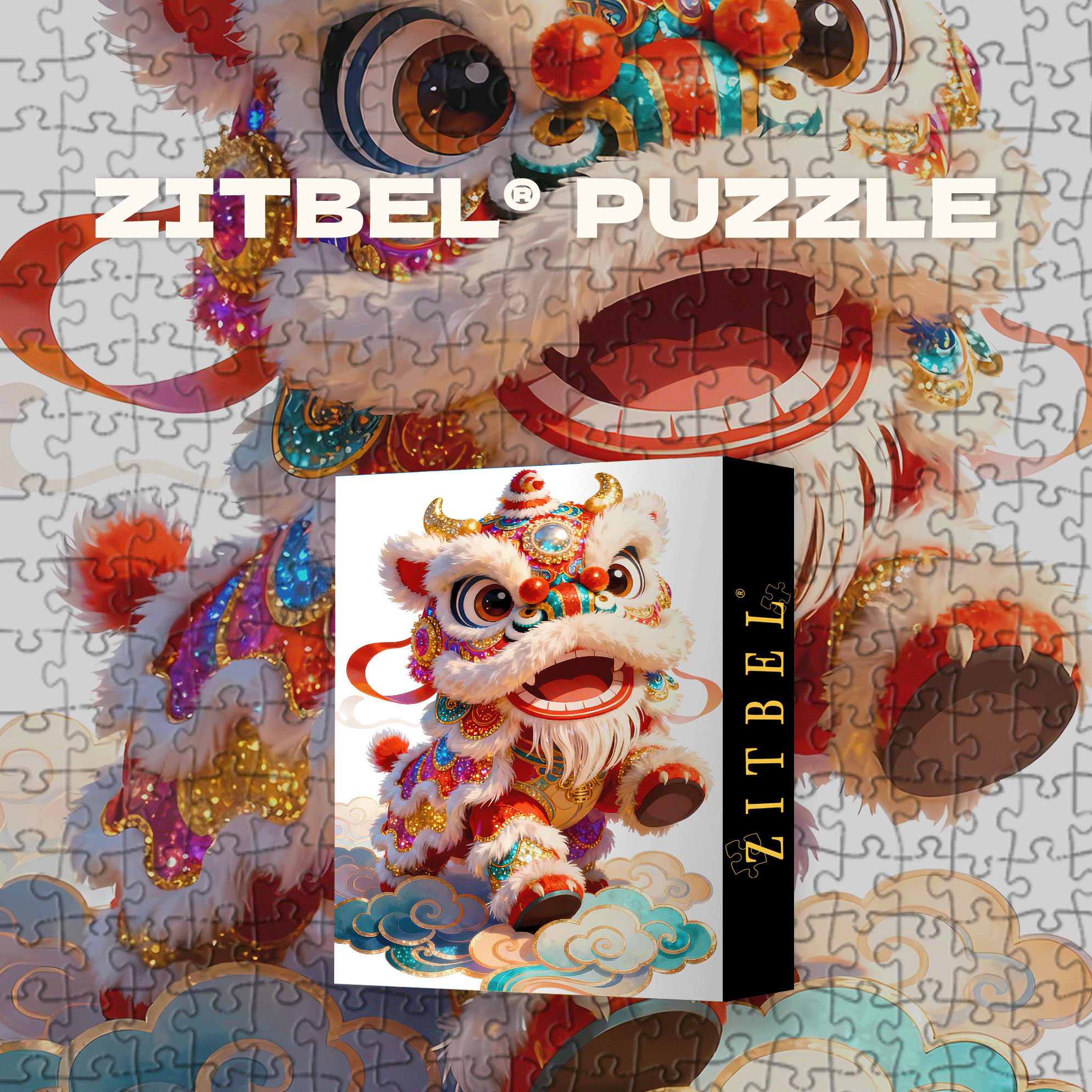 Foshan Lion Dance 500pcs/1000pcs Jigsaw Puzzle, Scratch-Resistant, Interactive Family Game & Brain-Boosting DIY Decor, Perfect for Halloween, Christmas & New Year Gifts, Family Puzzle Game