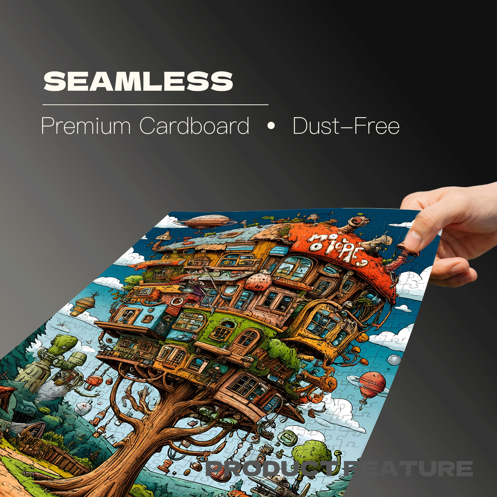 Future Visions 500pcs/1000pcs Jigsaw Puzzle, Scratch-Resistant, Interactive Family Game & Brain-Boosting DIY Decor, Perfect for Halloween, Christmas & New Year Gifts, Family Puzzle Game