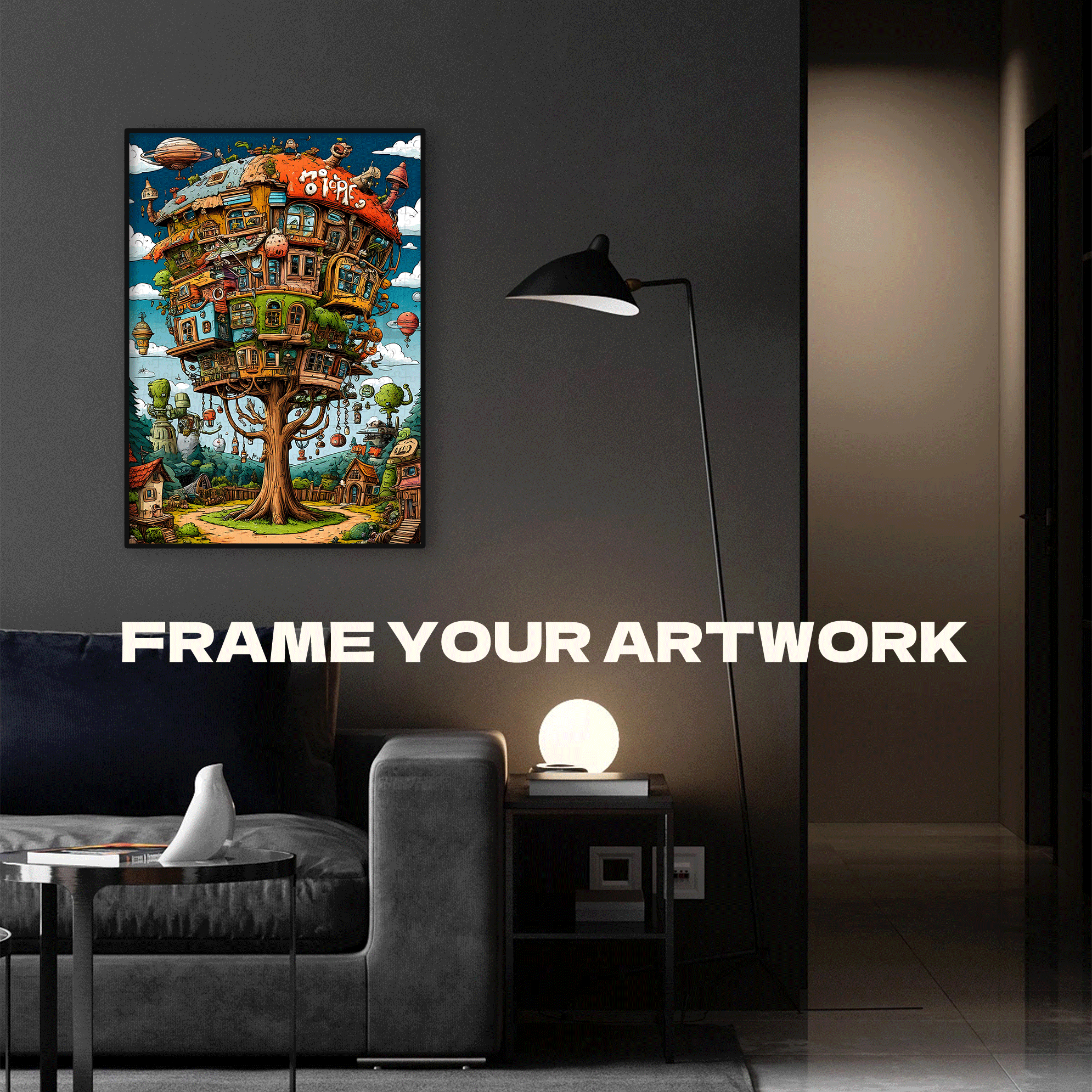 Future Visions 500pcs/1000pcs Jigsaw Puzzle, Scratch-Resistant, Interactive Family Game & Brain-Boosting DIY Decor, Perfect for Halloween, Christmas & New Year Gifts, Family Puzzle Game