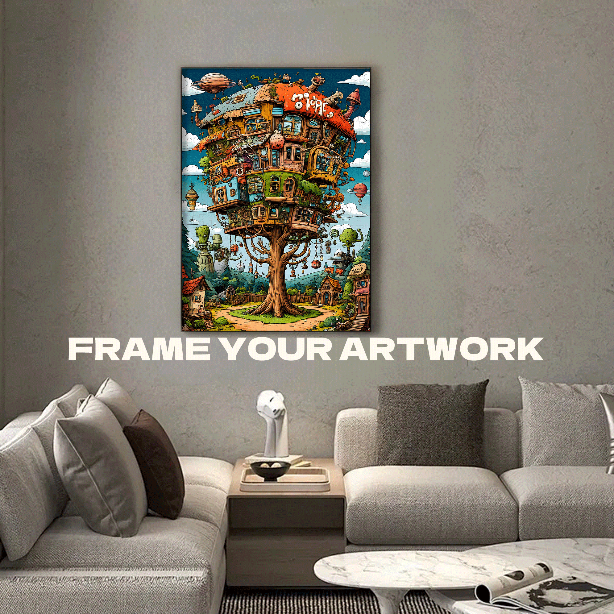 Future Visions 500pcs/1000pcs Jigsaw Puzzle, Scratch-Resistant, Interactive Family Game & Brain-Boosting DIY Decor, Perfect for Halloween, Christmas & New Year Gifts, Family Puzzle Game