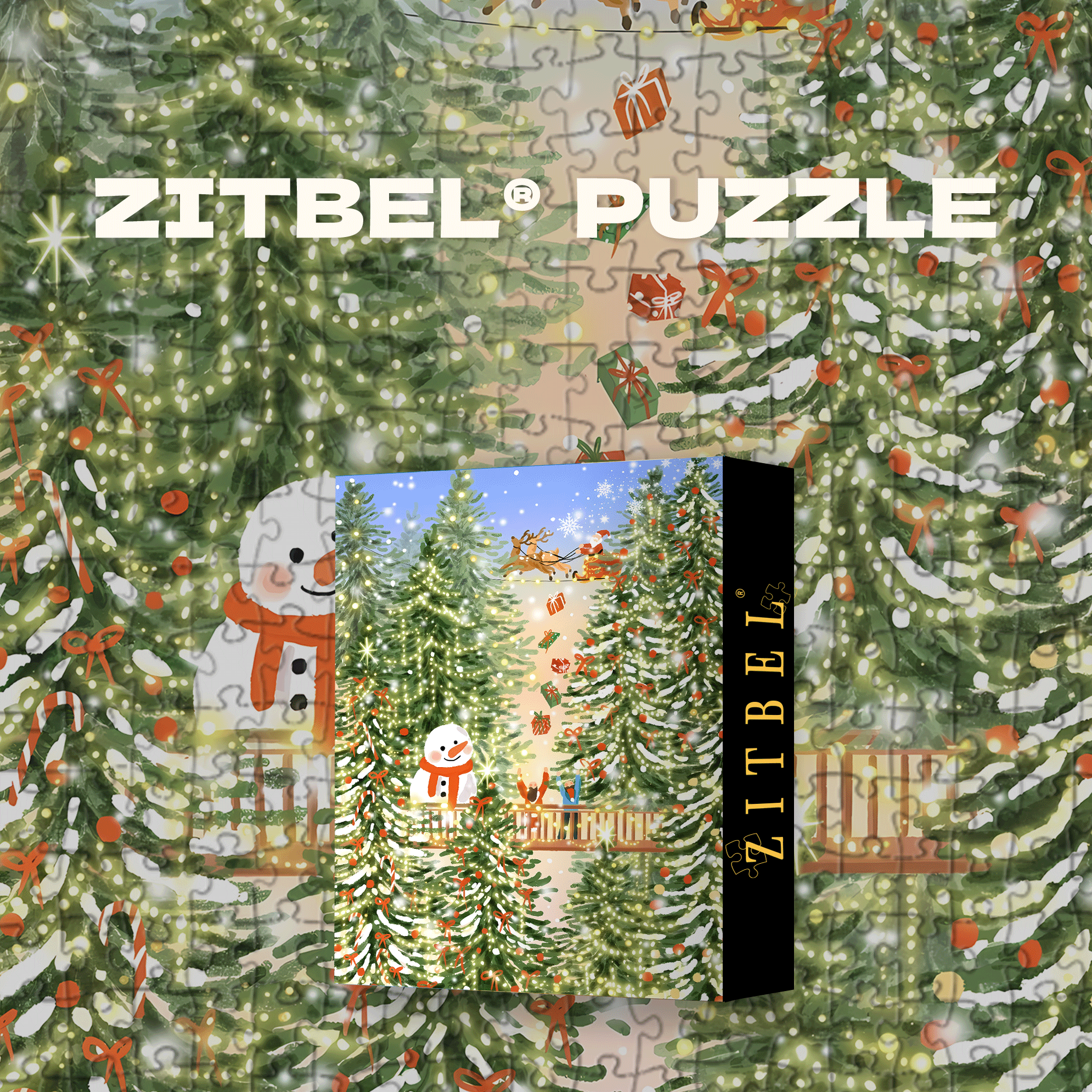 Gifts Are Being Delivered 2 500pcs/1000pcs Jigsaw Puzzle, Scratch-Resistant, Interactive Family Game & Brain-Boosting DIY Decor, Perfect for Halloween, Christmas & New Year Gifts, Family Puzzle Game