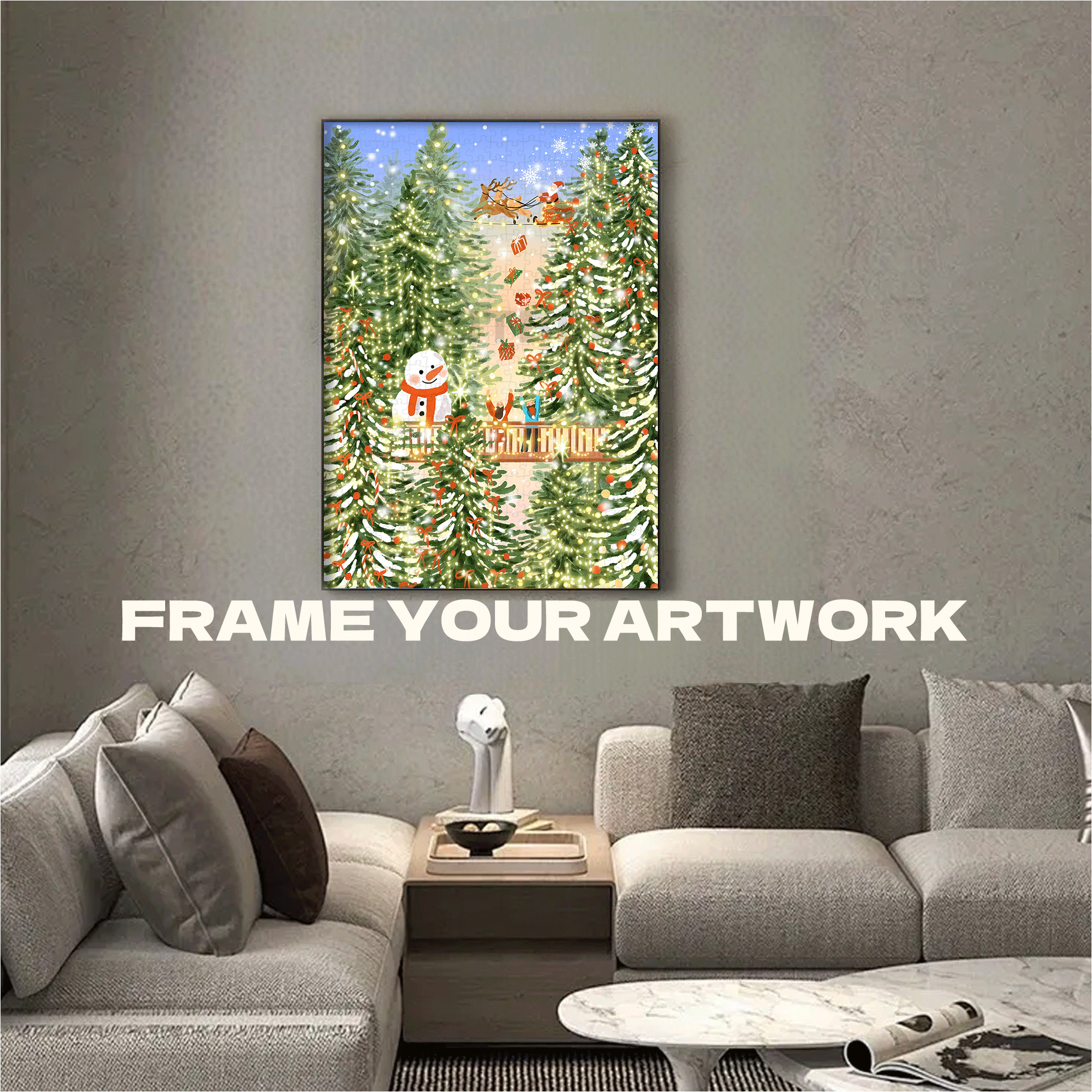 Gifts Are Being Delivered 2 500pcs/1000pcs Jigsaw Puzzle, Scratch-Resistant, Interactive Family Game & Brain-Boosting DIY Decor, Perfect for Halloween, Christmas & New Year Gifts, Family Puzzle Game