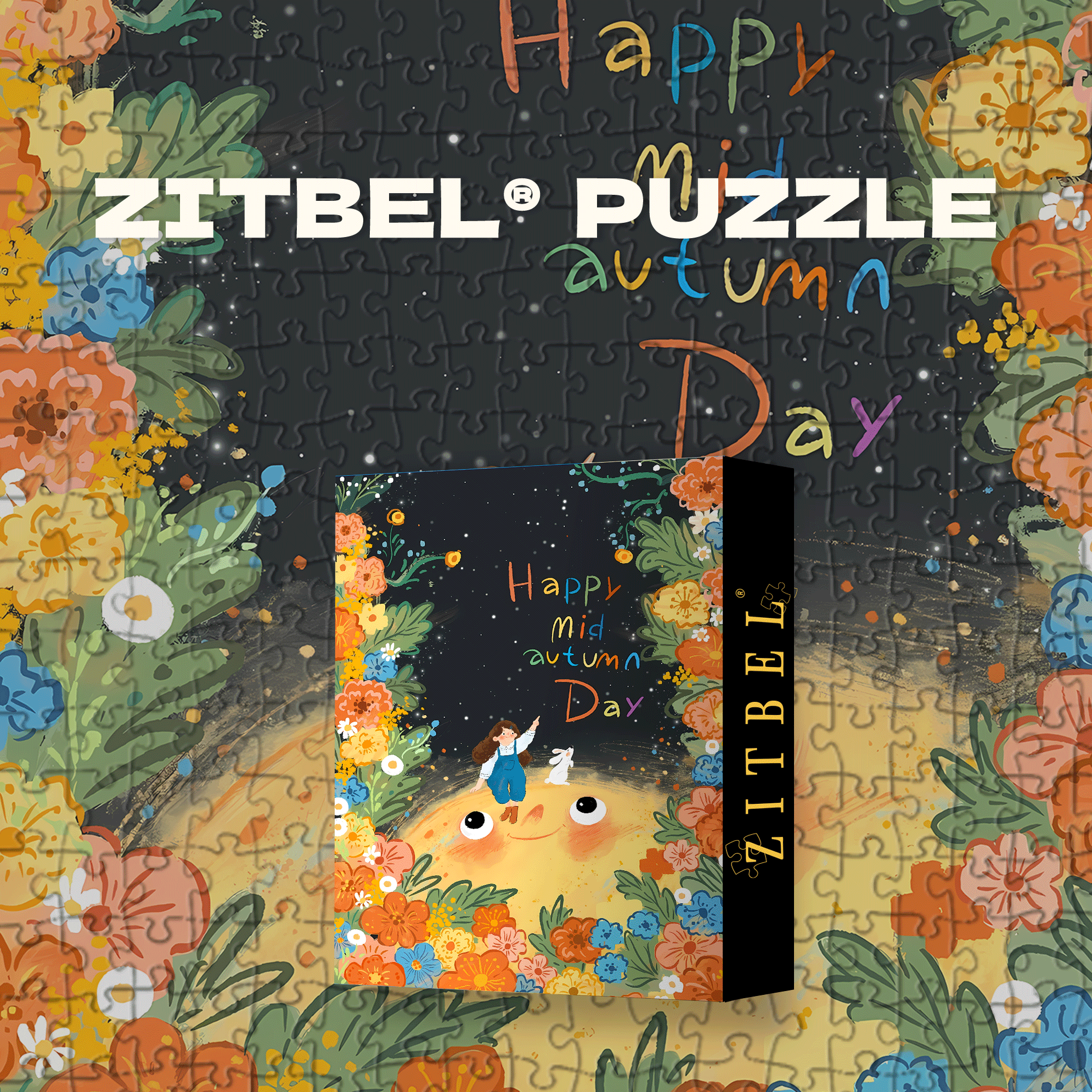 Happy Mid-Autumn Festival£¬ Everybody 500pcs/1000pcs Jigsaw Puzzle, Scratch-Resistant, Interactive Family Game & Brain-Boosting DIY Decor, Perfect for Halloween, Christmas & New Year Gifts, Family Puzzle Game