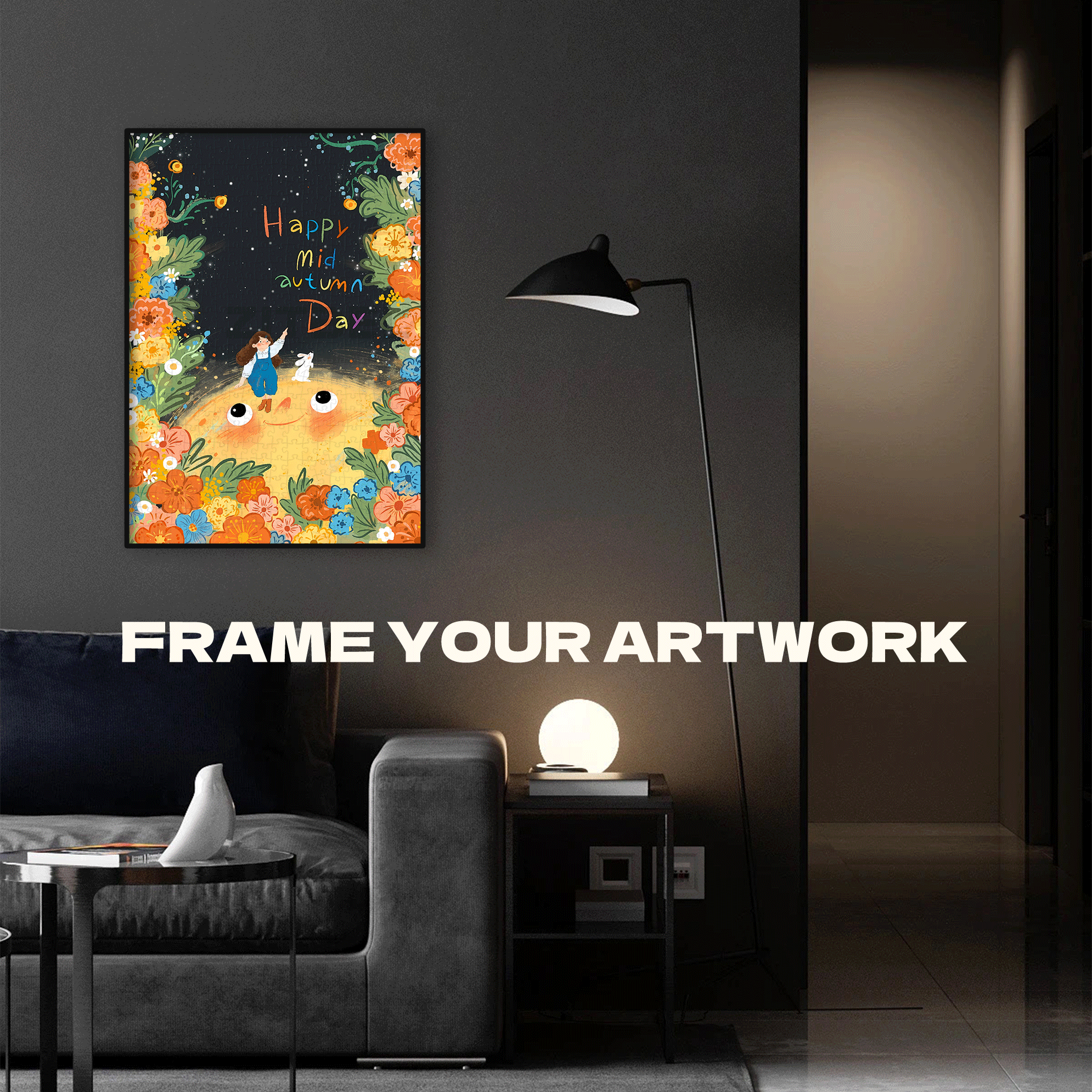 Happy Mid-Autumn Festival£¬ Everybody 500pcs/1000pcs Jigsaw Puzzle, Scratch-Resistant, Interactive Family Game & Brain-Boosting DIY Decor, Perfect for Halloween, Christmas & New Year Gifts, Family Puzzle Game