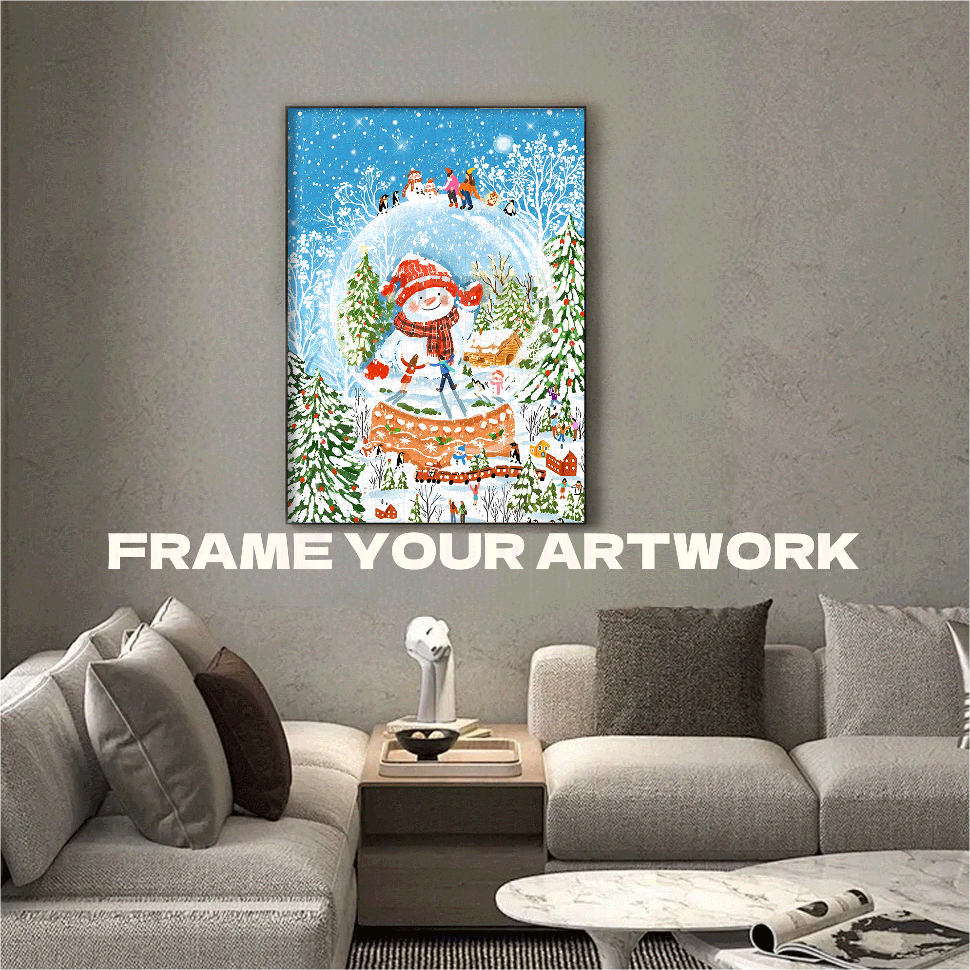 Heavy Snow Today 500pcs/1000pcs Jigsaw Puzzle, Scratch-Resistant, Interactive Family Game & Brain-Boosting DIY Decor, Perfect for Halloween, Christmas & New Year Gifts, Family Puzzle Game