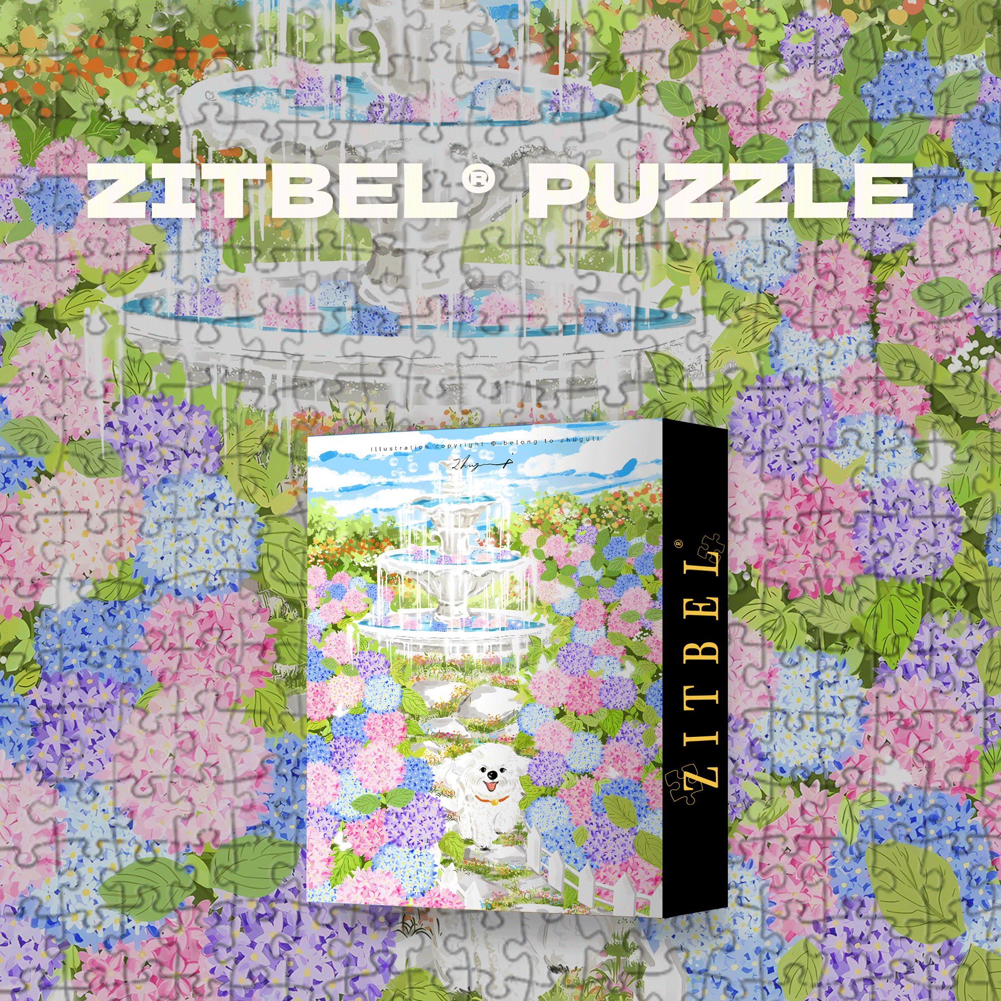 Hydrangea Garden 500pcs/1000pcs Jigsaw Puzzle, Scratch-Resistant, Interactive Family Game & Brain-Boosting DIY Decor, Perfect for Halloween, Christmas & New Year Gifts, Family Puzzle Game
