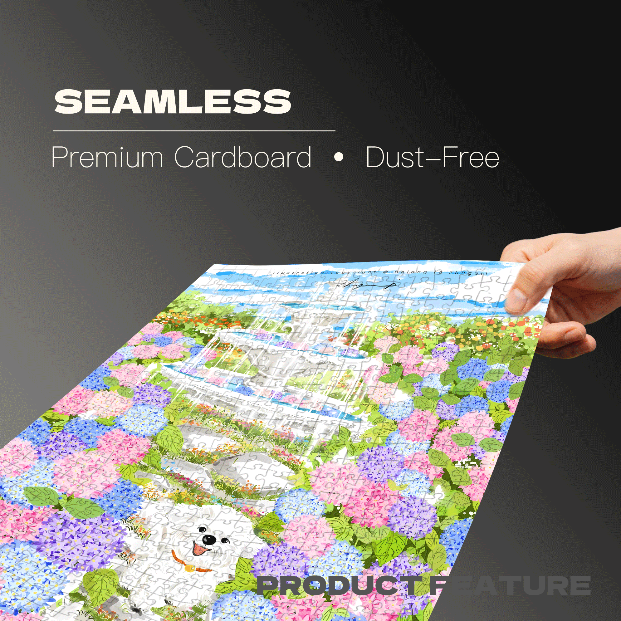 Hydrangea Garden 500pcs/1000pcs Jigsaw Puzzle, Scratch-Resistant, Interactive Family Game & Brain-Boosting DIY Decor, Perfect for Halloween, Christmas & New Year Gifts, Family Puzzle Game