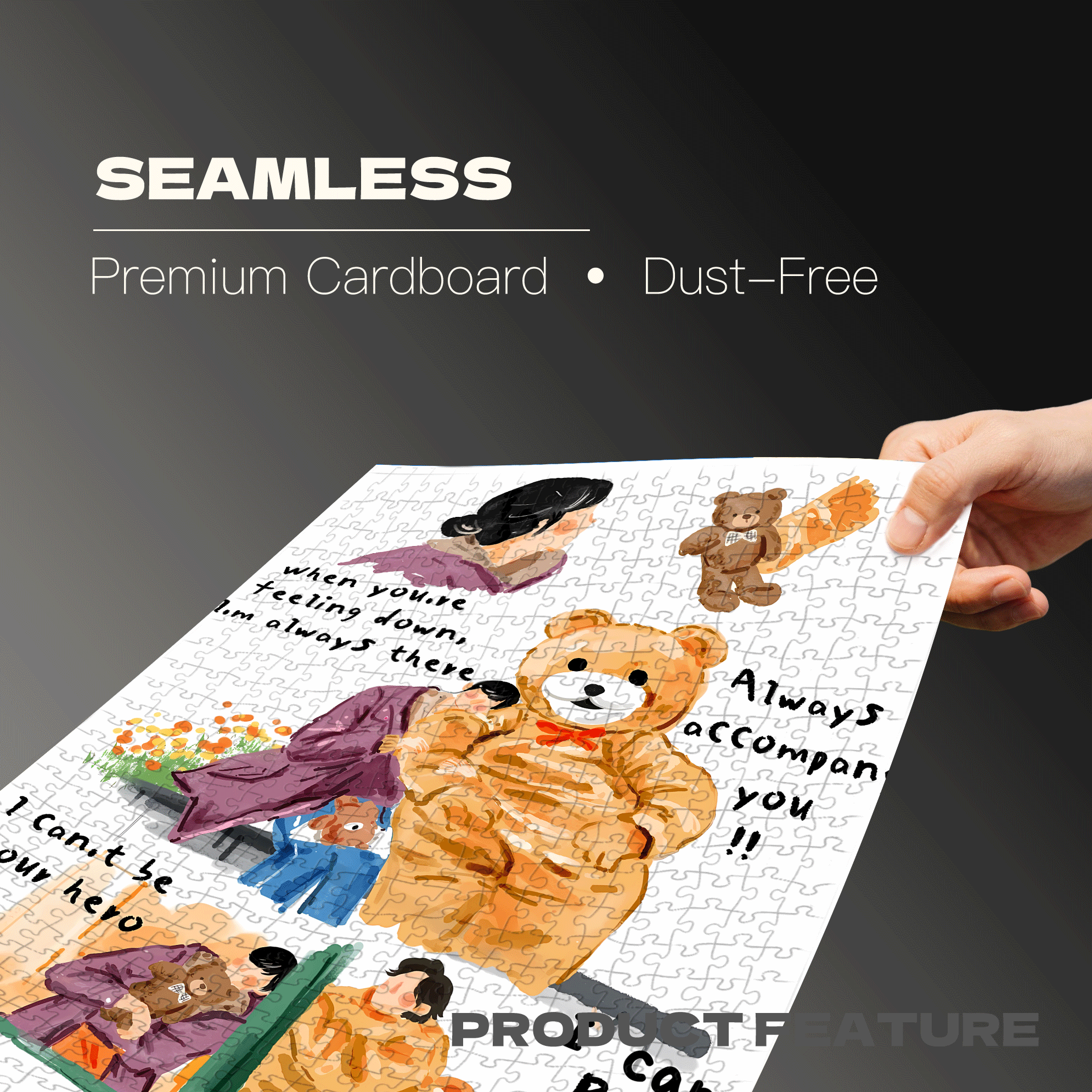 I Can Be Your Bear 500pcs/1000pcs Jigsaw Puzzle, Scratch-Resistant, Interactive Family Game & Brain-Boosting DIY Decor, Perfect for Halloween, Christmas & New Year Gifts, Family Puzzle Game