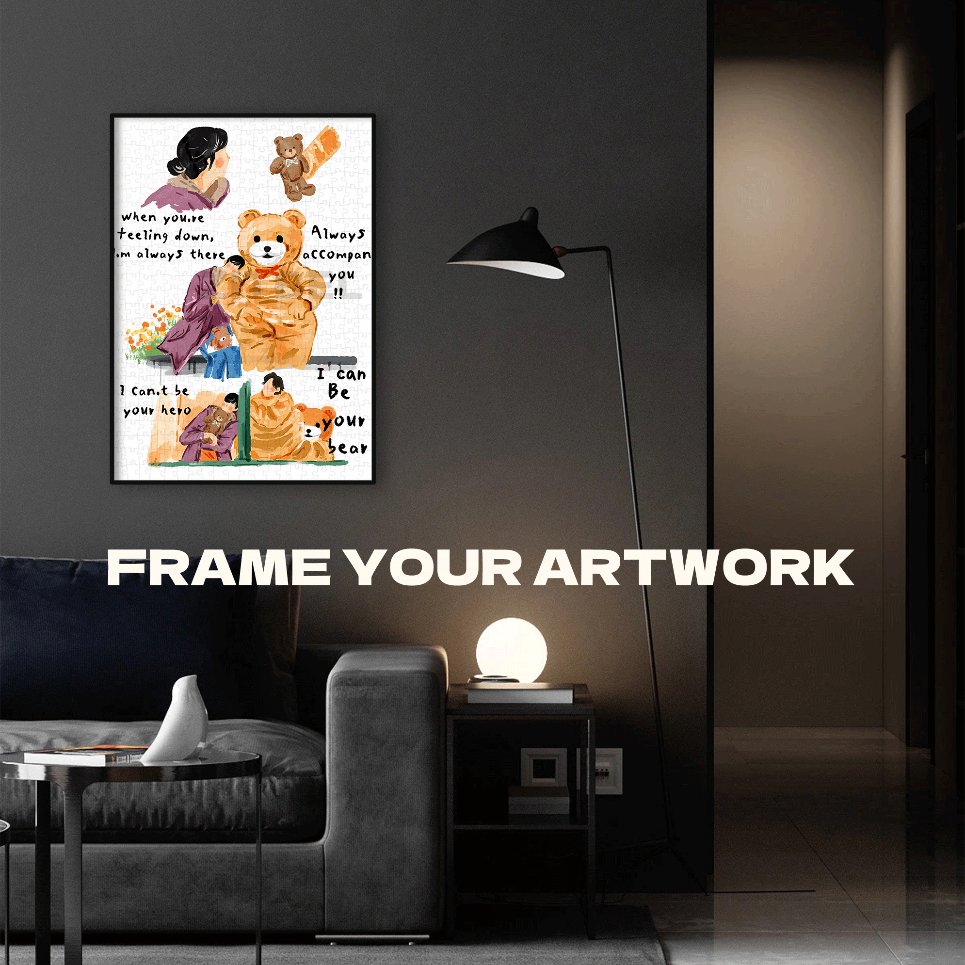 I Can Be Your Bear 500pcs/1000pcs Jigsaw Puzzle, Scratch-Resistant, Interactive Family Game & Brain-Boosting DIY Decor, Perfect for Halloween, Christmas & New Year Gifts, Family Puzzle Game