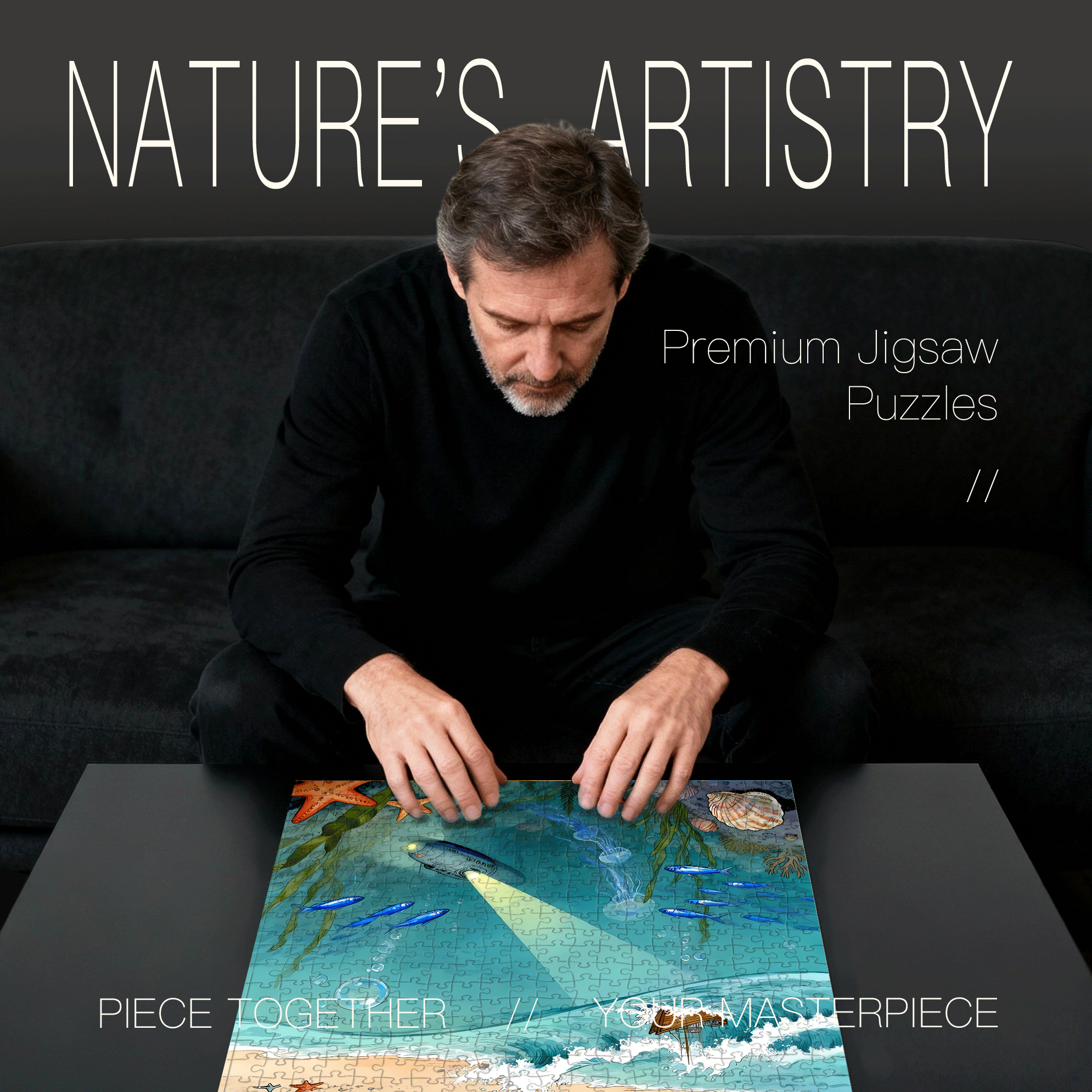 Iceberg Science Fiction Coast 500pcs/1000pcs Jigsaw Puzzle, Scratch-Resistant, Interactive Family Game & Brain-Boosting DIY Decor, Perfect for Halloween, Christmas & New Year Gifts, Family Puzzle Game