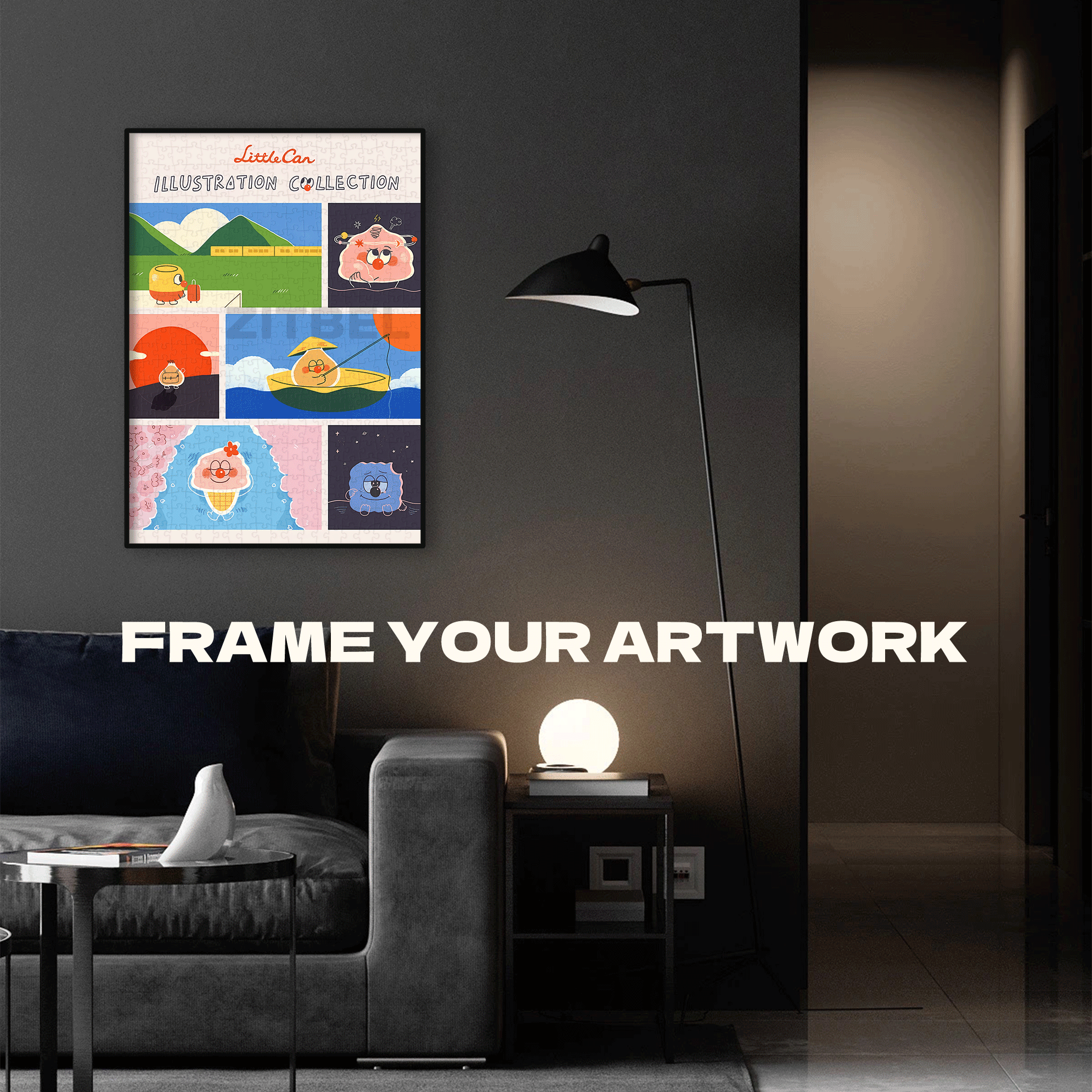 Illustration Collection 500pcs/1000pcs Jigsaw Puzzle, Scratch-Resistant, Interactive Family Game & Brain-Boosting DIY Decor, Perfect for Halloween, Christmas & New Year Gifts, Family Puzzle Game