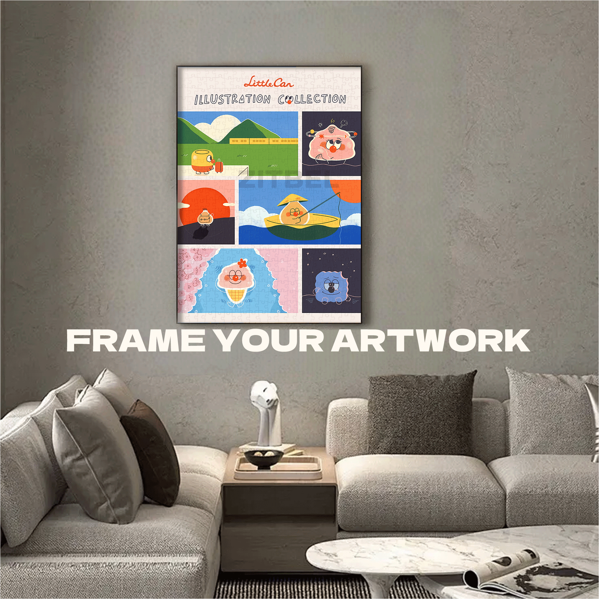 Illustration Collection 500pcs/1000pcs Jigsaw Puzzle, Scratch-Resistant, Interactive Family Game & Brain-Boosting DIY Decor, Perfect for Halloween, Christmas & New Year Gifts, Family Puzzle Game