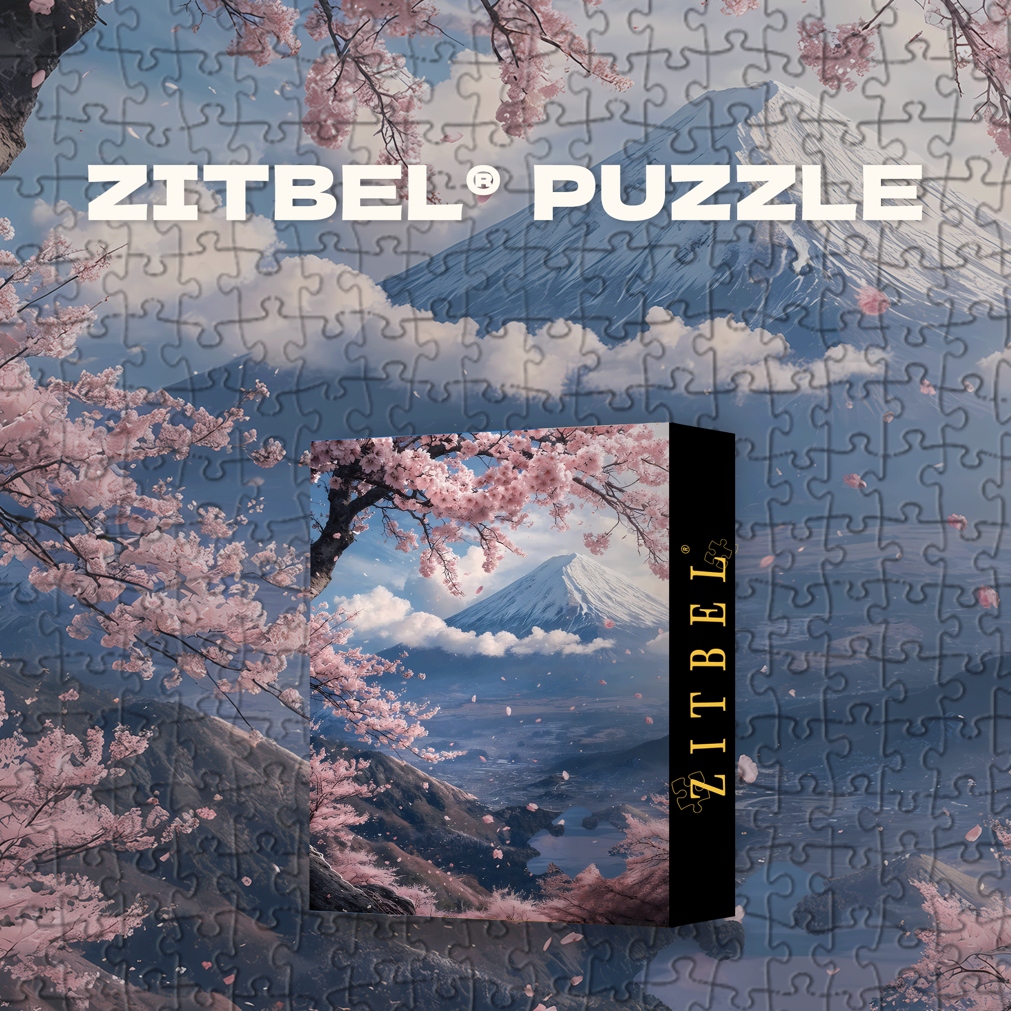 Japan Mount Fuji Sakura & Scenery 500pcs/1000pcs Jigsaw Puzzle, Scratch-Resistant, Interactive Family Game & Brain-Boosting DIY Decor, Perfect for Halloween, Christmas & New Year Gifts, Family Puzzle Game