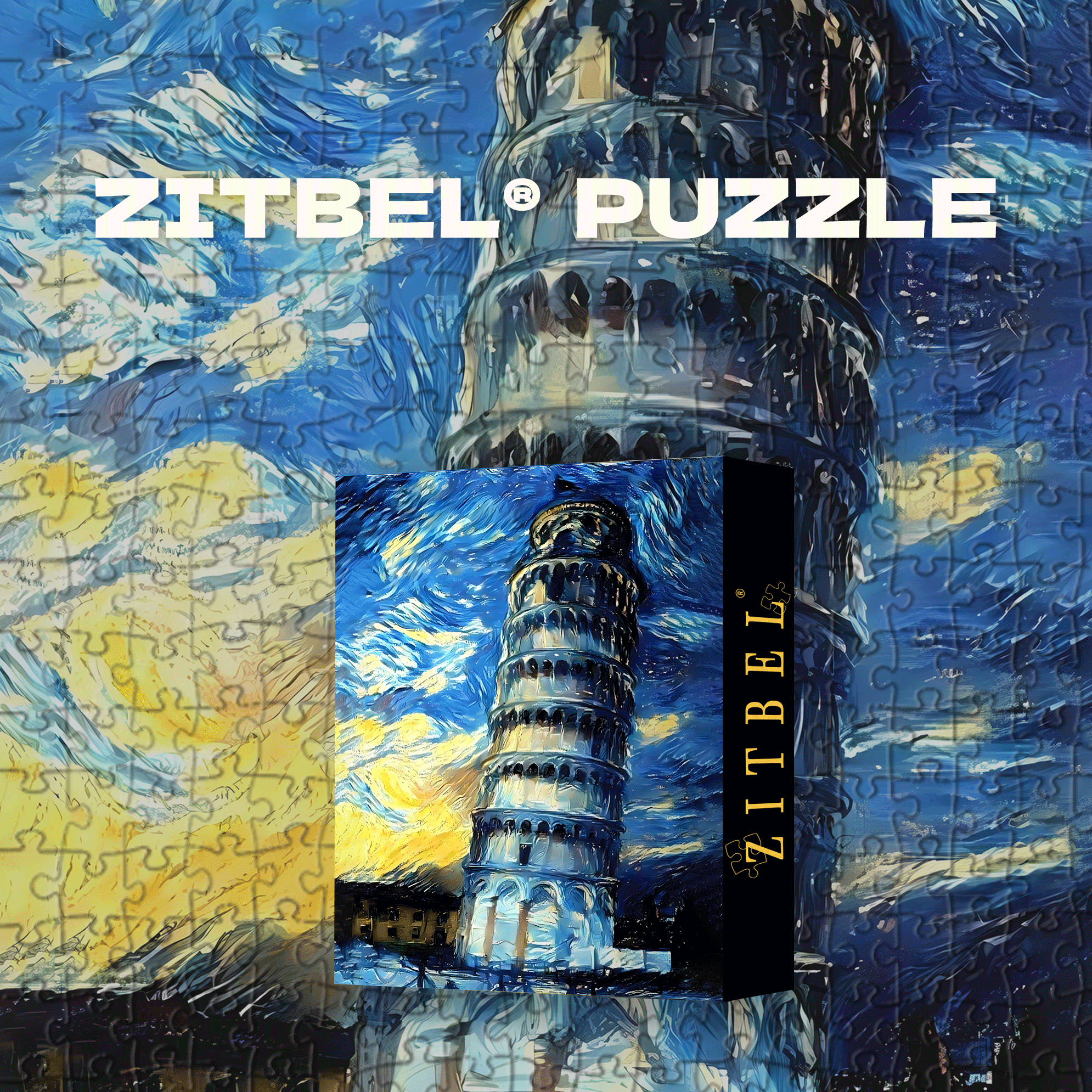 Leaning Tower of Pisa In Oil Painting Style 500pcs/1000pcs Jigsaw Puzzle, Scratch-Resistant, Interactive Family Game & Brain-Boosting DIY Decor, Perfect for Halloween, Christmas & New Year Gifts, Family Puzzle Game