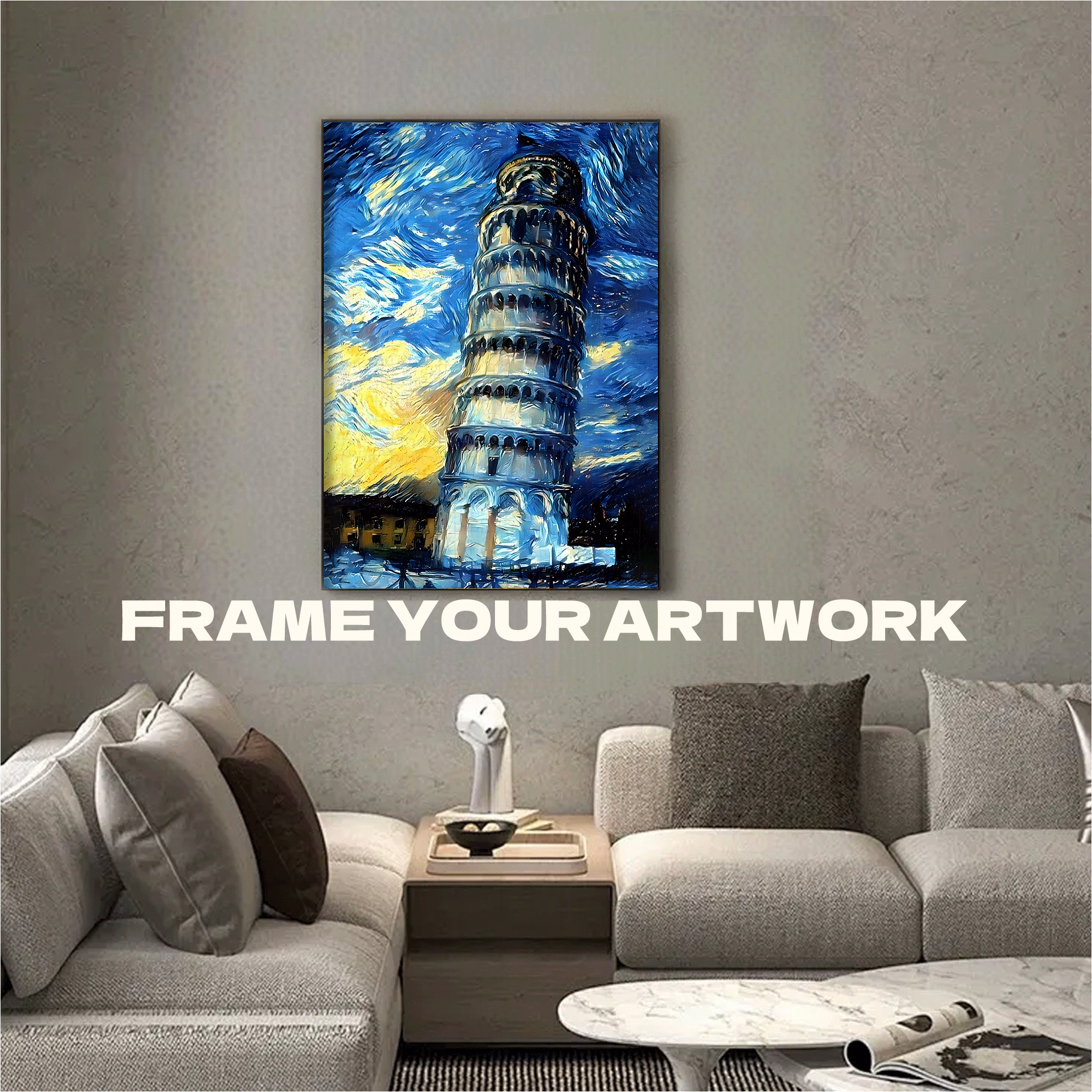 Leaning Tower of Pisa In Oil Painting Style 500pcs/1000pcs Jigsaw Puzzle, Scratch-Resistant, Interactive Family Game & Brain-Boosting DIY Decor, Perfect for Halloween, Christmas & New Year Gifts, Family Puzzle Game