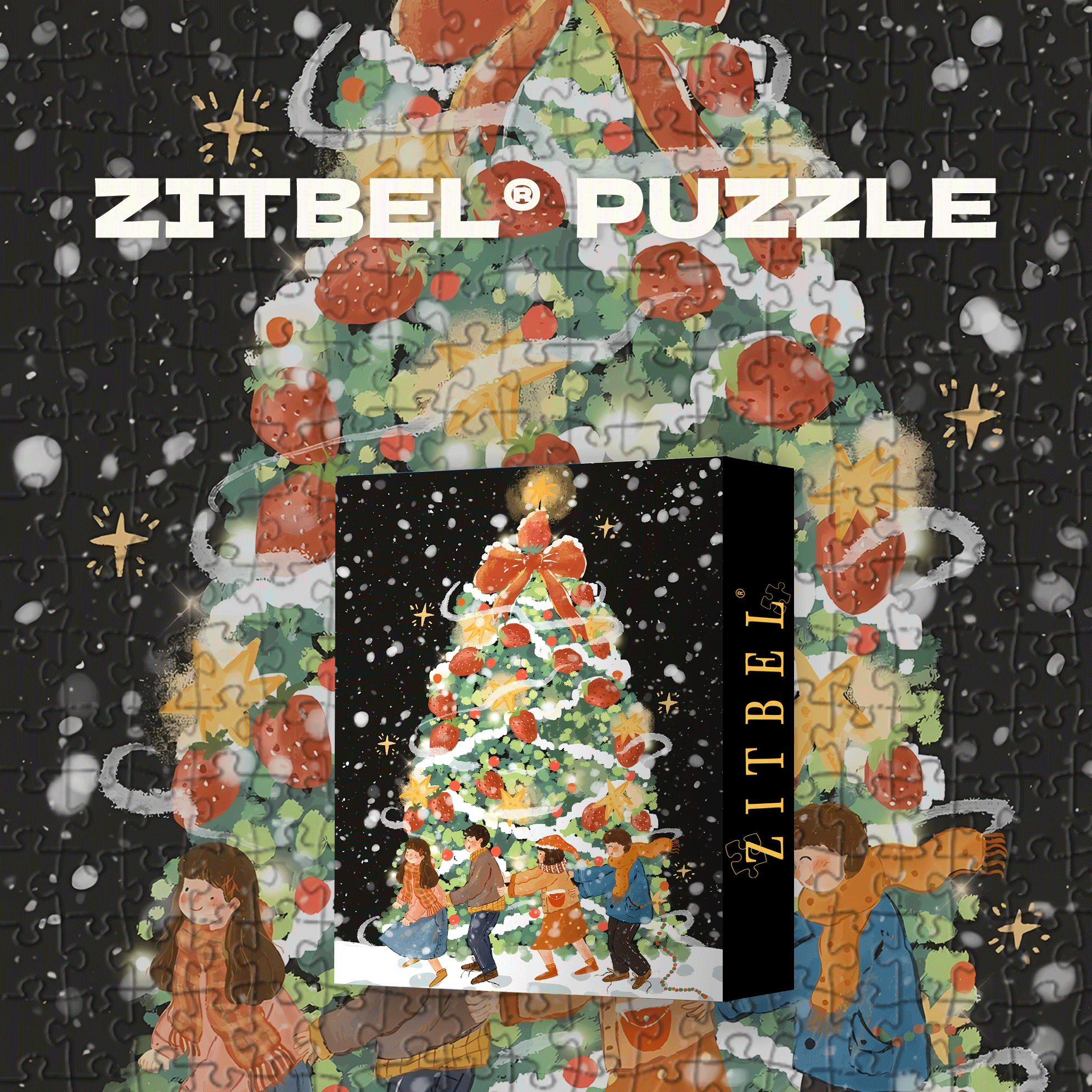 Light Up Christmas 500pcs/1000pcs Jigsaw Puzzle, Scratch-Resistant, Interactive Family Game & Brain-Boosting DIY Decor, Perfect for Halloween, Christmas & New Year Gifts, Family Puzzle Game