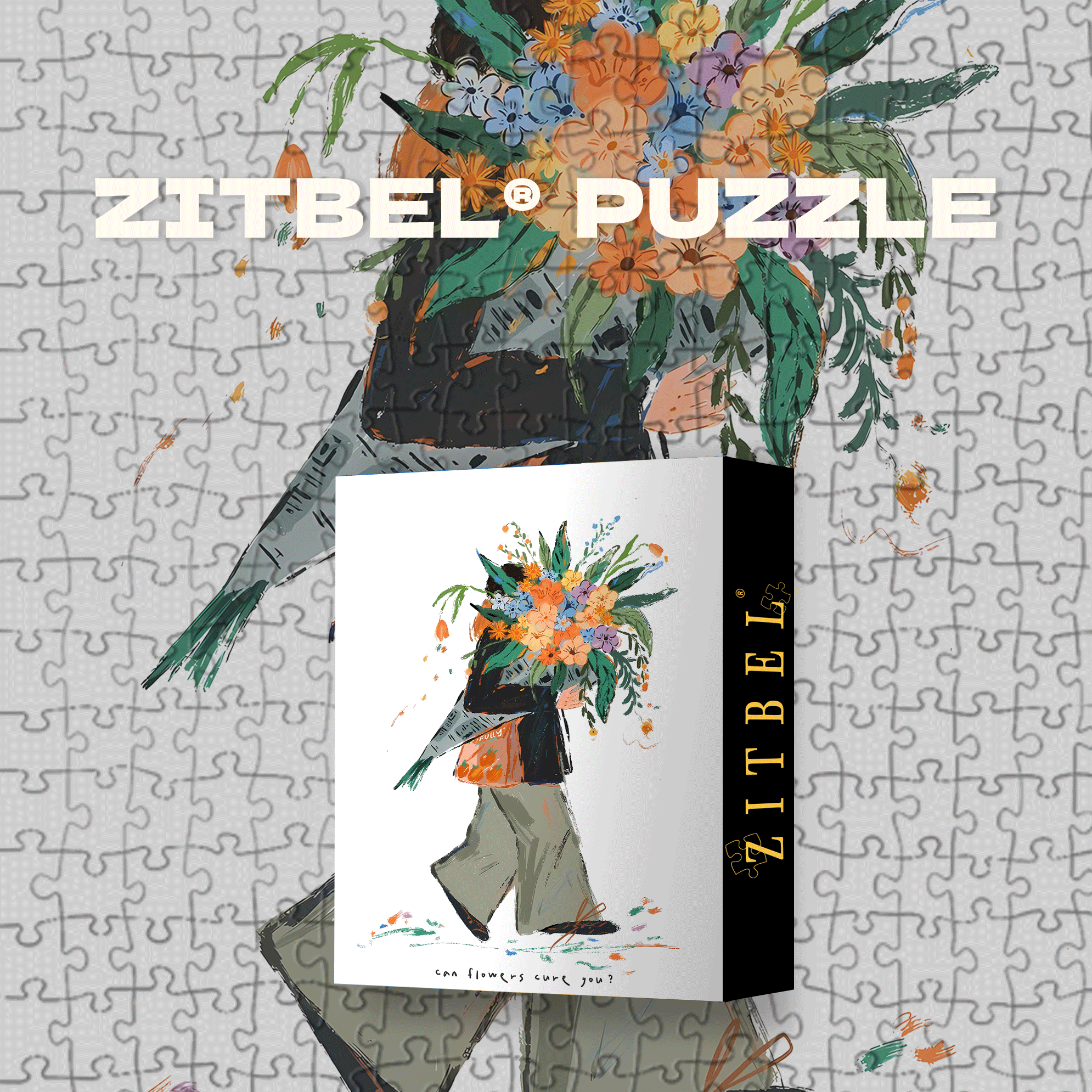 Can Flowers Care You 500pcs/1000pcs Jigsaw Puzzle, Scratch-Resistant, Interactive Family Game & Brain-Boosting DIY Decor, Perfect for Halloween, Christmas & New Year Gifts, Family Puzzle Game