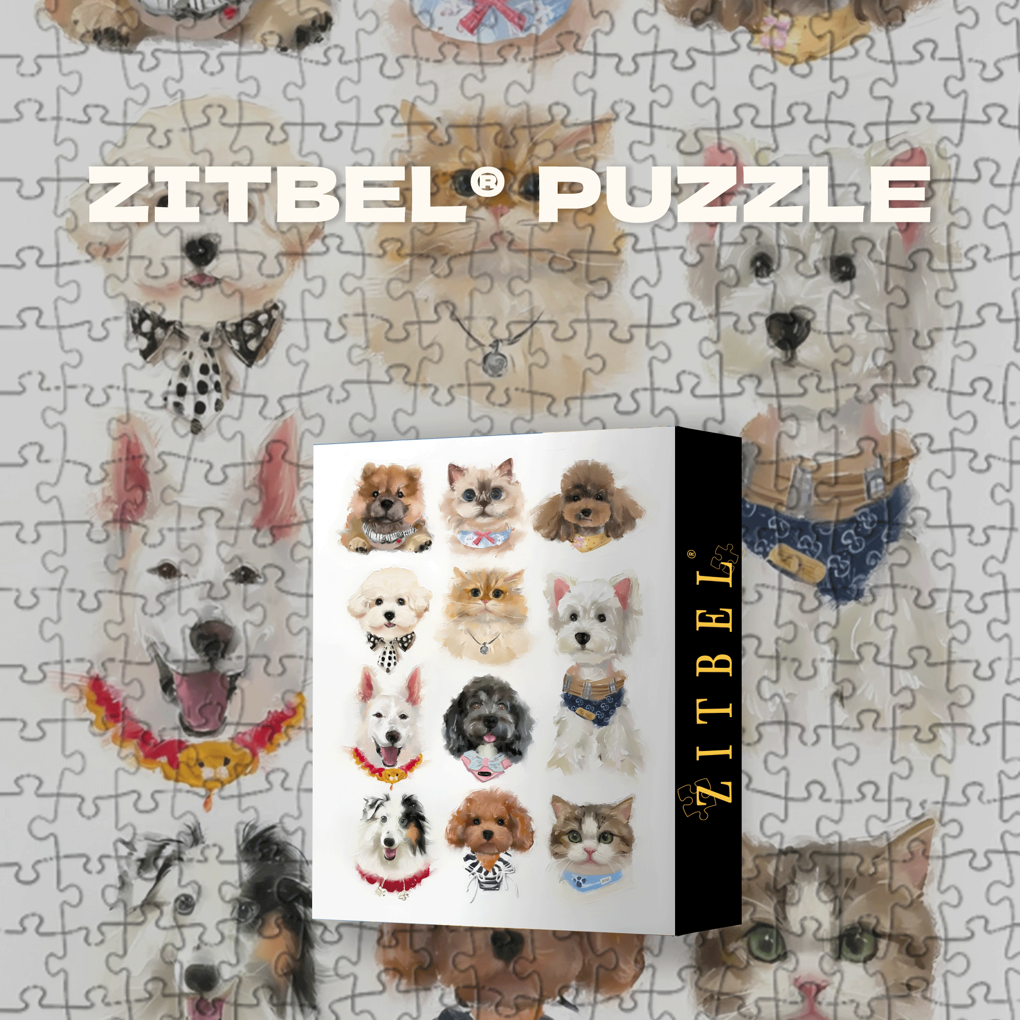Can I Draw Your Little Dog 500pcs/1000pcs Jigsaw Puzzle, Scratch-Resistant, Interactive Family Game & Brain-Boosting DIY Decor, Perfect for Halloween, Christmas & New Year Gifts, Family Puzzle Game