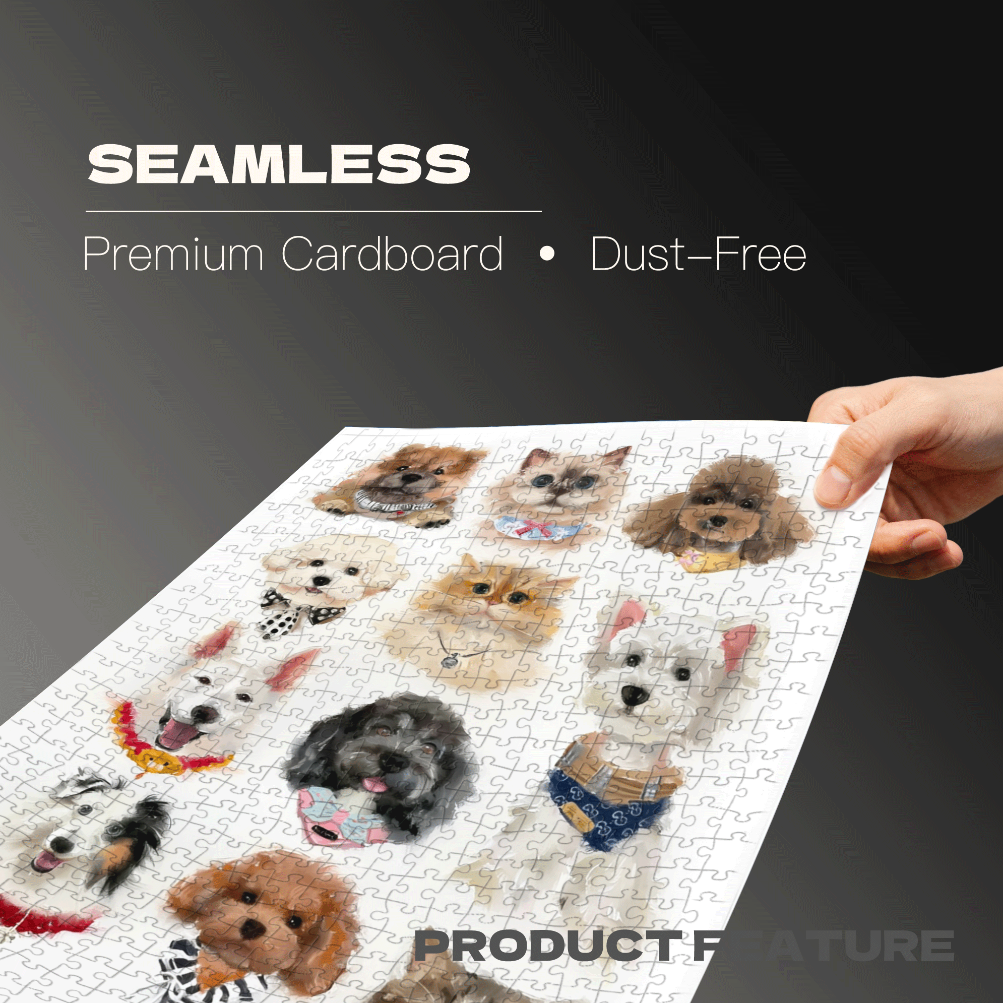 Can I Draw Your Little Dog 500pcs/1000pcs Jigsaw Puzzle, Scratch-Resistant, Interactive Family Game & Brain-Boosting DIY Decor, Perfect for Halloween, Christmas & New Year Gifts, Family Puzzle Game
