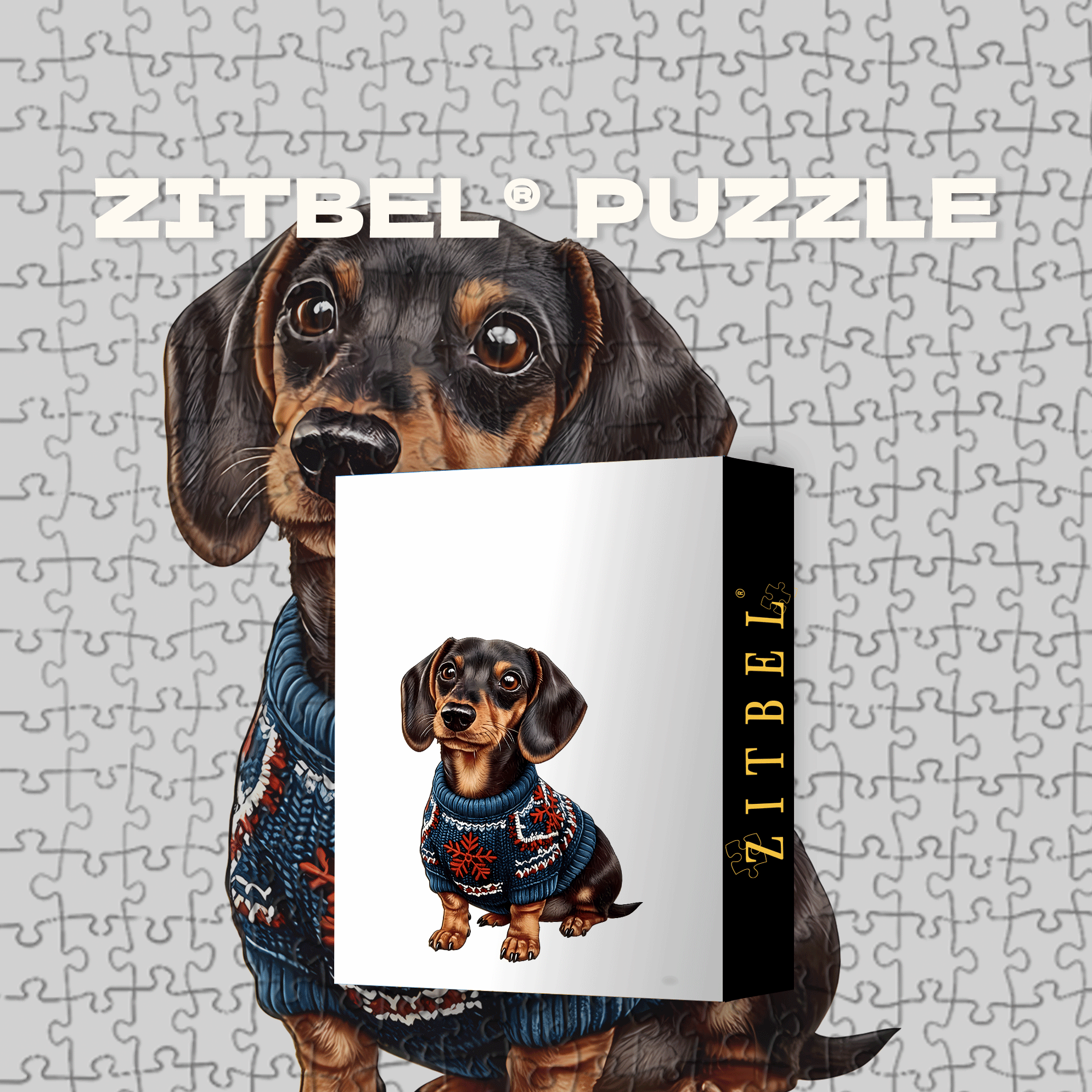 Cute Dachshund 500pcs/1000pcs Jigsaw Puzzle, Scratch-Resistant, Interactive Family Game & Brain-Boosting DIY Decor, Perfect for Halloween, Christmas & New Year Gifts, Family Puzzle Game