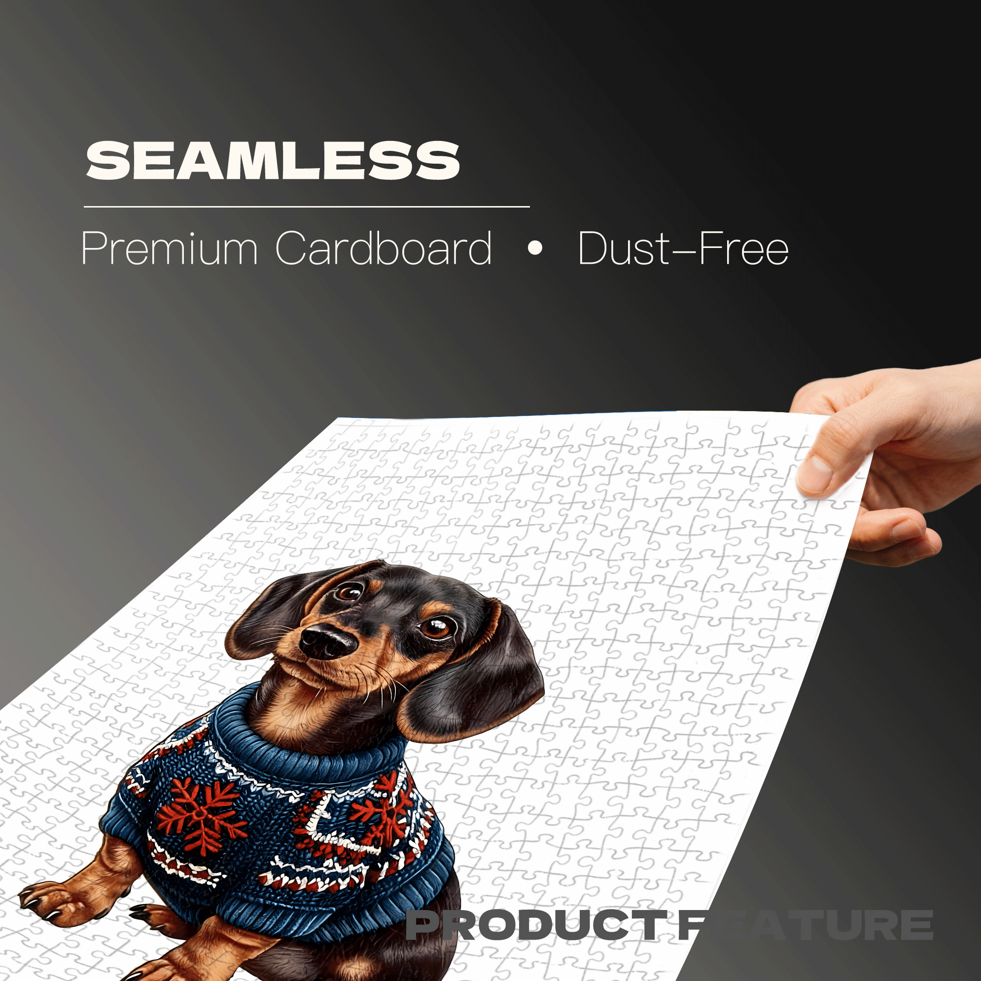 Cute Dachshund 500pcs/1000pcs Jigsaw Puzzle, Scratch-Resistant, Interactive Family Game & Brain-Boosting DIY Decor, Perfect for Halloween, Christmas & New Year Gifts, Family Puzzle Game