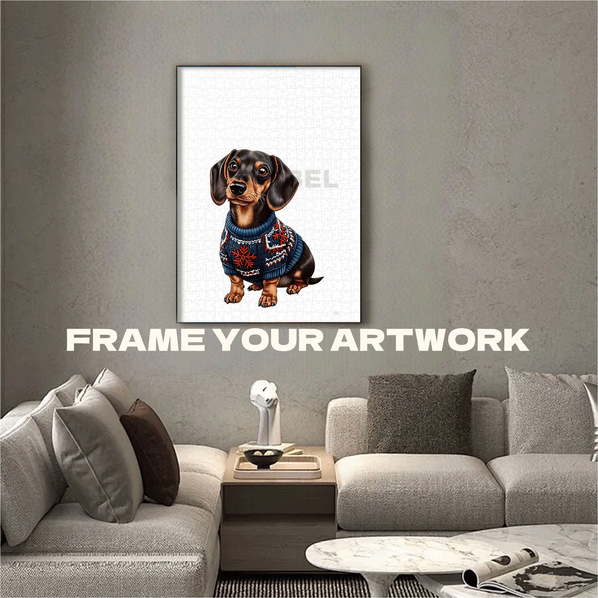 Cute Dachshund 500pcs/1000pcs Jigsaw Puzzle, Scratch-Resistant, Interactive Family Game & Brain-Boosting DIY Decor, Perfect for Halloween, Christmas & New Year Gifts, Family Puzzle Game