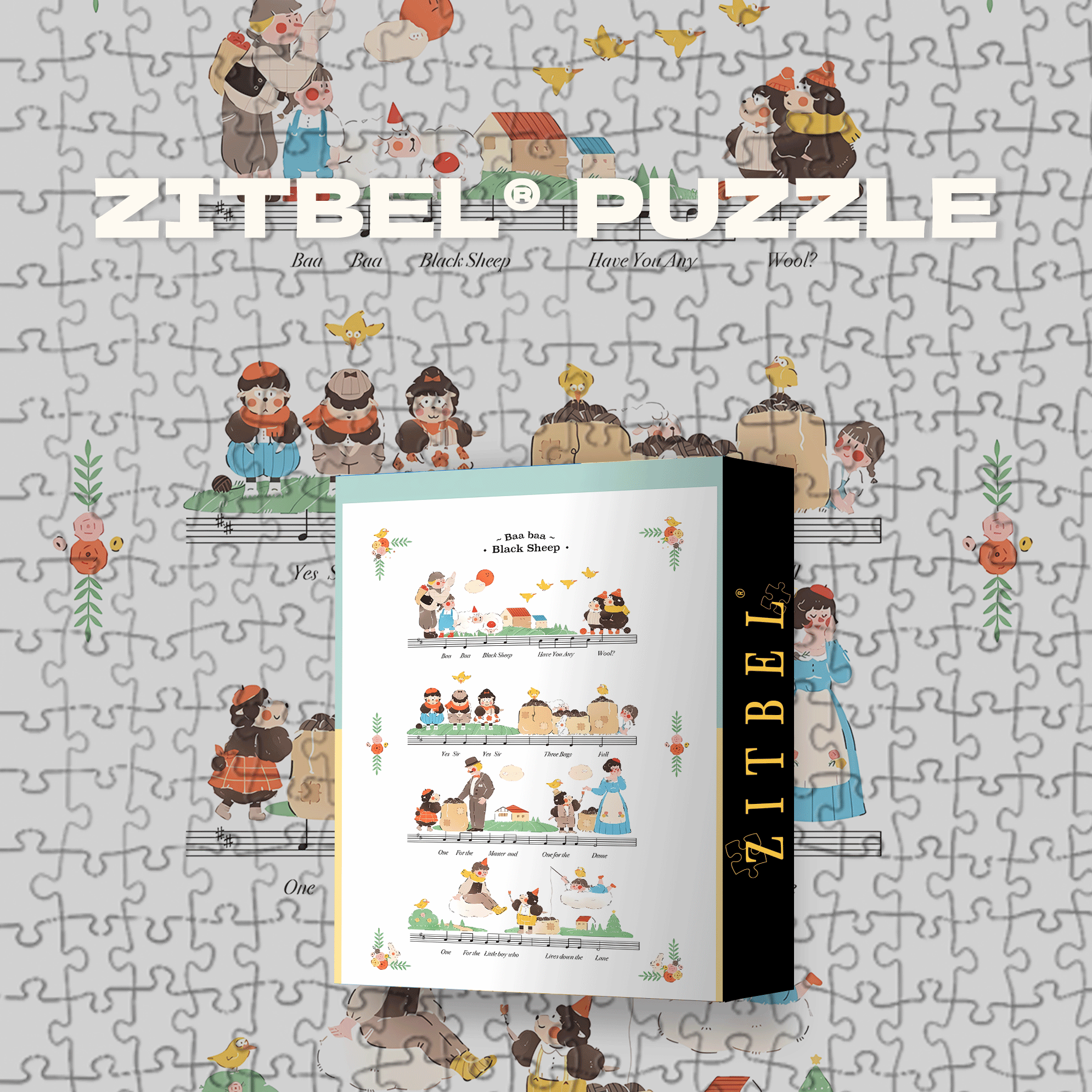 English Nursery Rhymes 500pcs/1000pcs Jigsaw Puzzle, Scratch-Resistant, Interactive Family Game & Brain-Boosting DIY Decor, Perfect for Halloween, Christmas & New Year Gifts, Family Puzzle Game