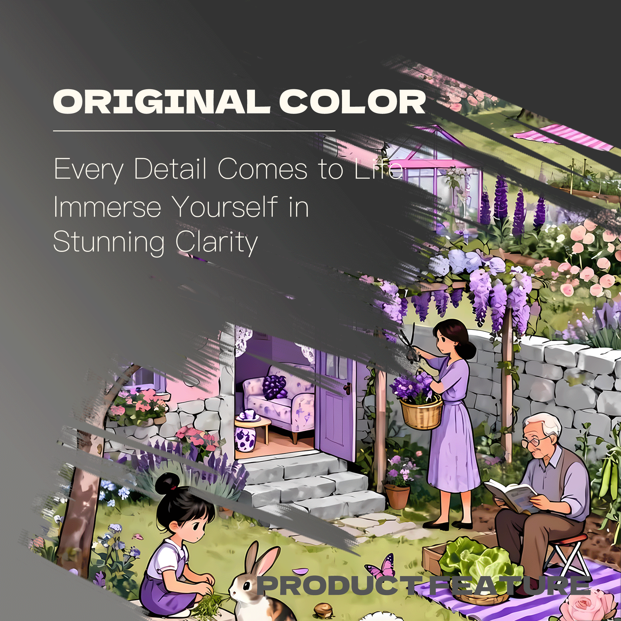 Purple-Toned Spring Home 500pcs/1000pcs Jigsaw Puzzle, Scratch-Resistant, Interactive Family Game & Brain-Boosting DIY Decor, Perfect for Halloween, Christmas & New Year Gifts, Family Puzzle Game