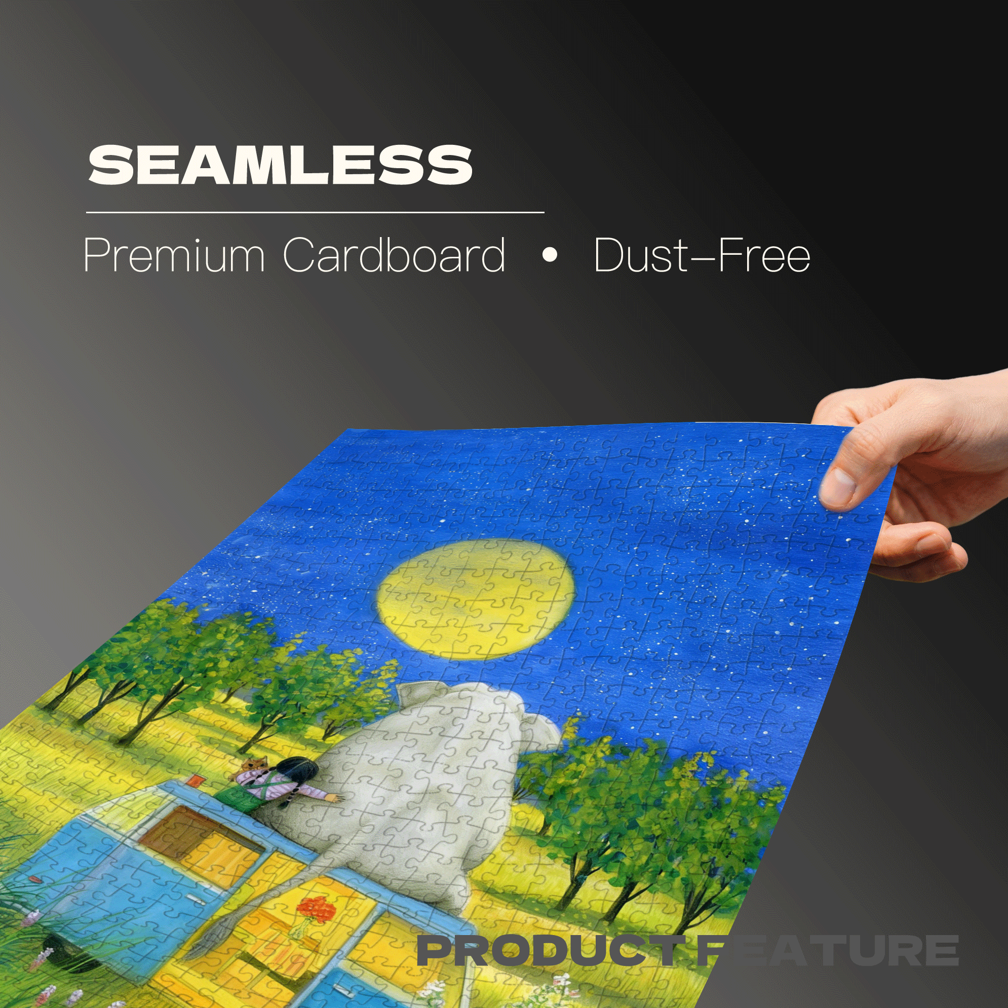 Starry Night Sky 500pcs/1000pcs Jigsaw Puzzle, Scratch-Resistant, Interactive Family Game & Brain-Boosting DIY Decor, Perfect for Halloween, Christmas & New Year Gifts, Family Puzzle Game
