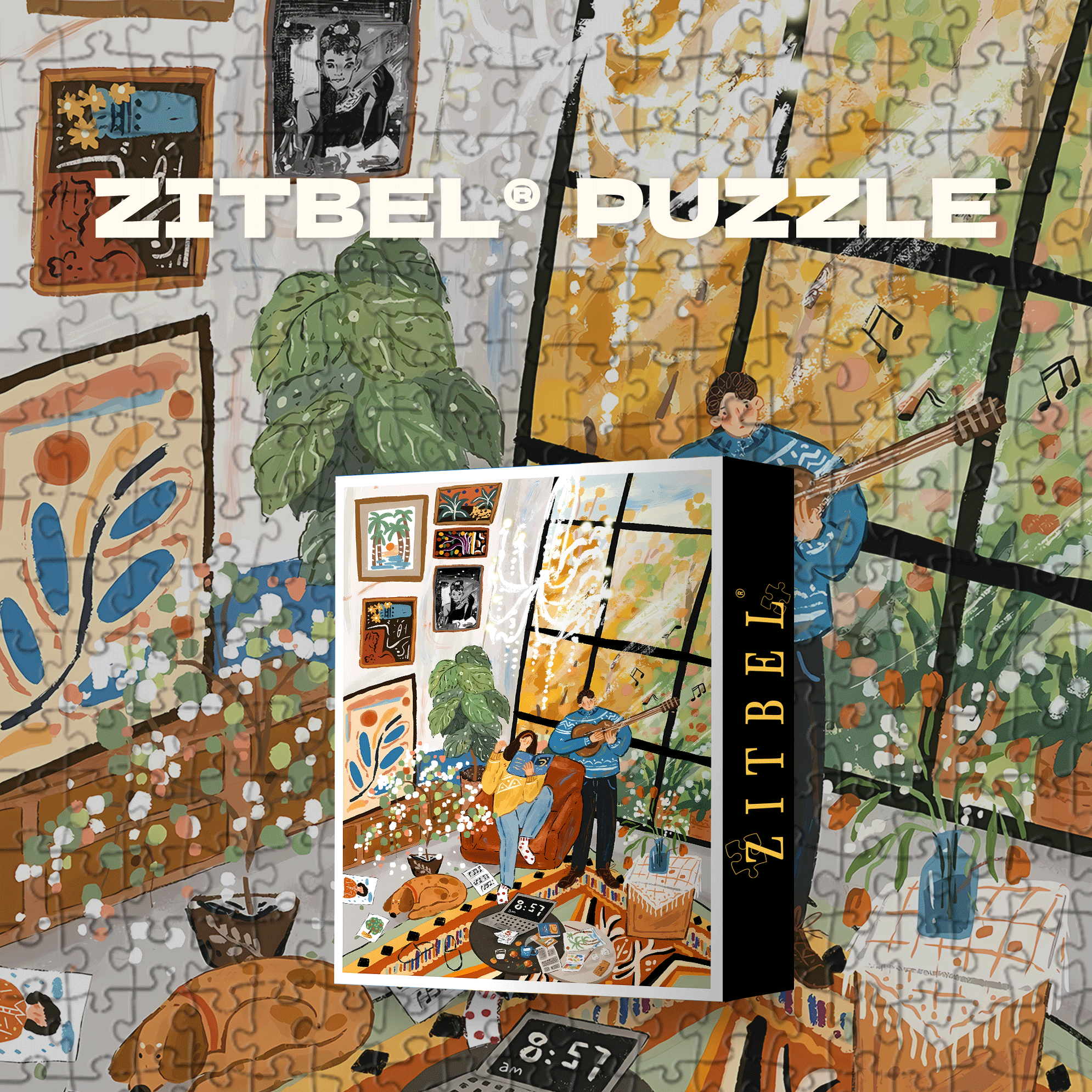 Staying At Home 500pcs/1000pcs Jigsaw Puzzle, Scratch-Resistant, Interactive Family Game & Brain-Boosting DIY Decor, Perfect for Halloween, Christmas & New Year Gifts, Family Puzzle Game
