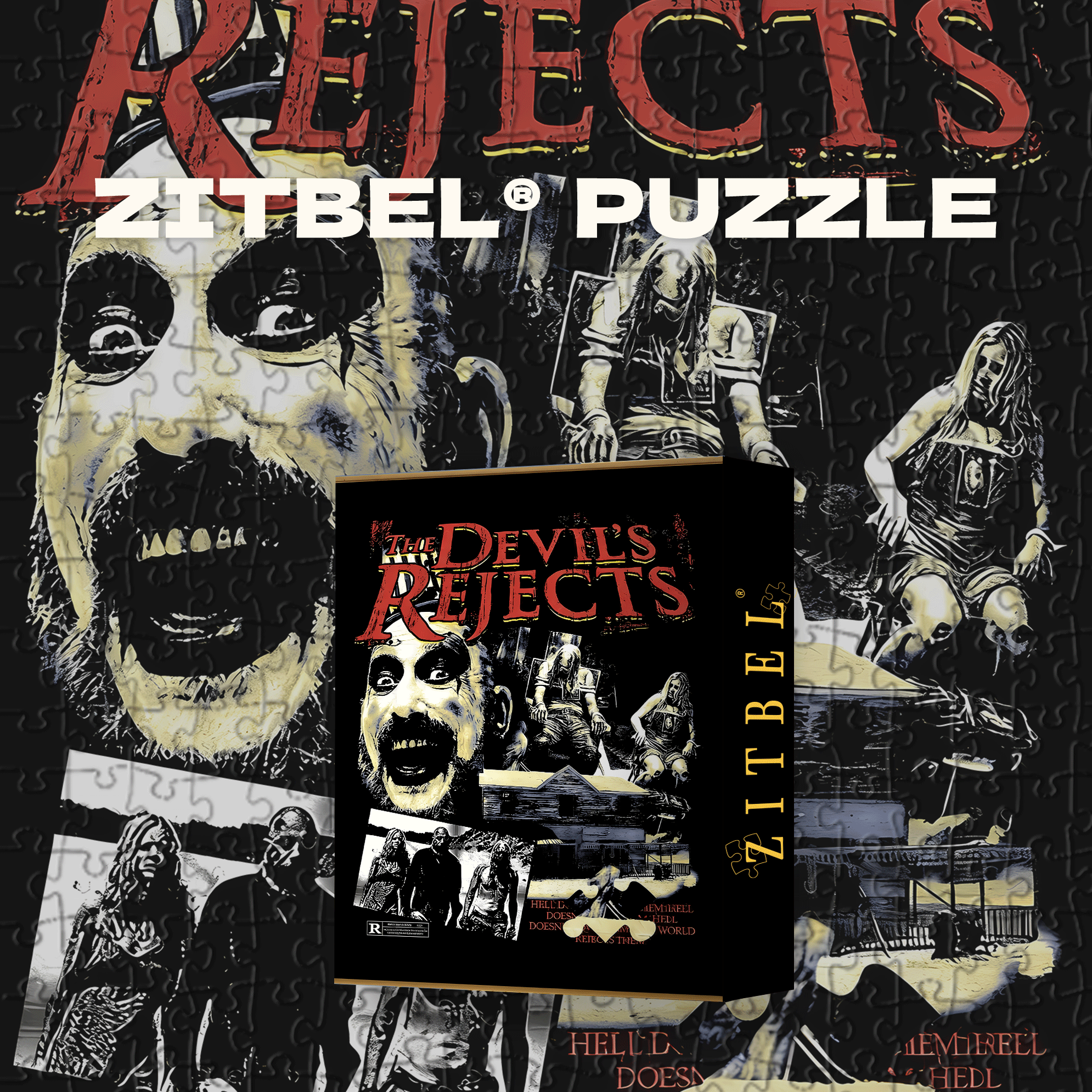 The Devil's Rejects 500pcs/1000pcs Jigsaw Puzzle, Scratch-Resistant, Interactive Family Game & Brain-Boosting DIY Decor, Perfect for Halloween, Christmas & New Year Gifts, Family Puzzle Game