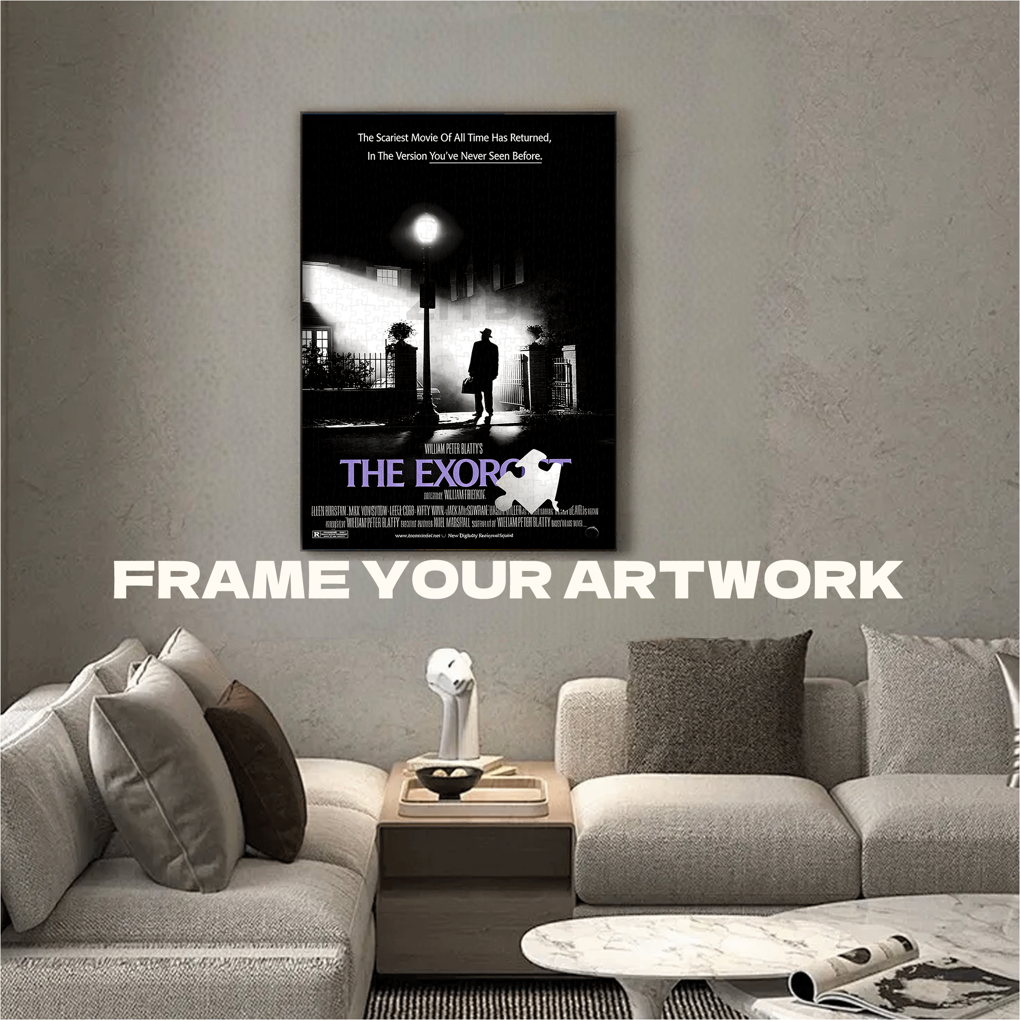 The Exorcist Horror Movie Theme 500pcs/1000pcs Jigsaw Puzzle, Scratch-Resistant, Interactive Family Game & Brain-Boosting DIY Decor, Perfect for Halloween, Christmas & New Year Gifts, Family Puzzle Game