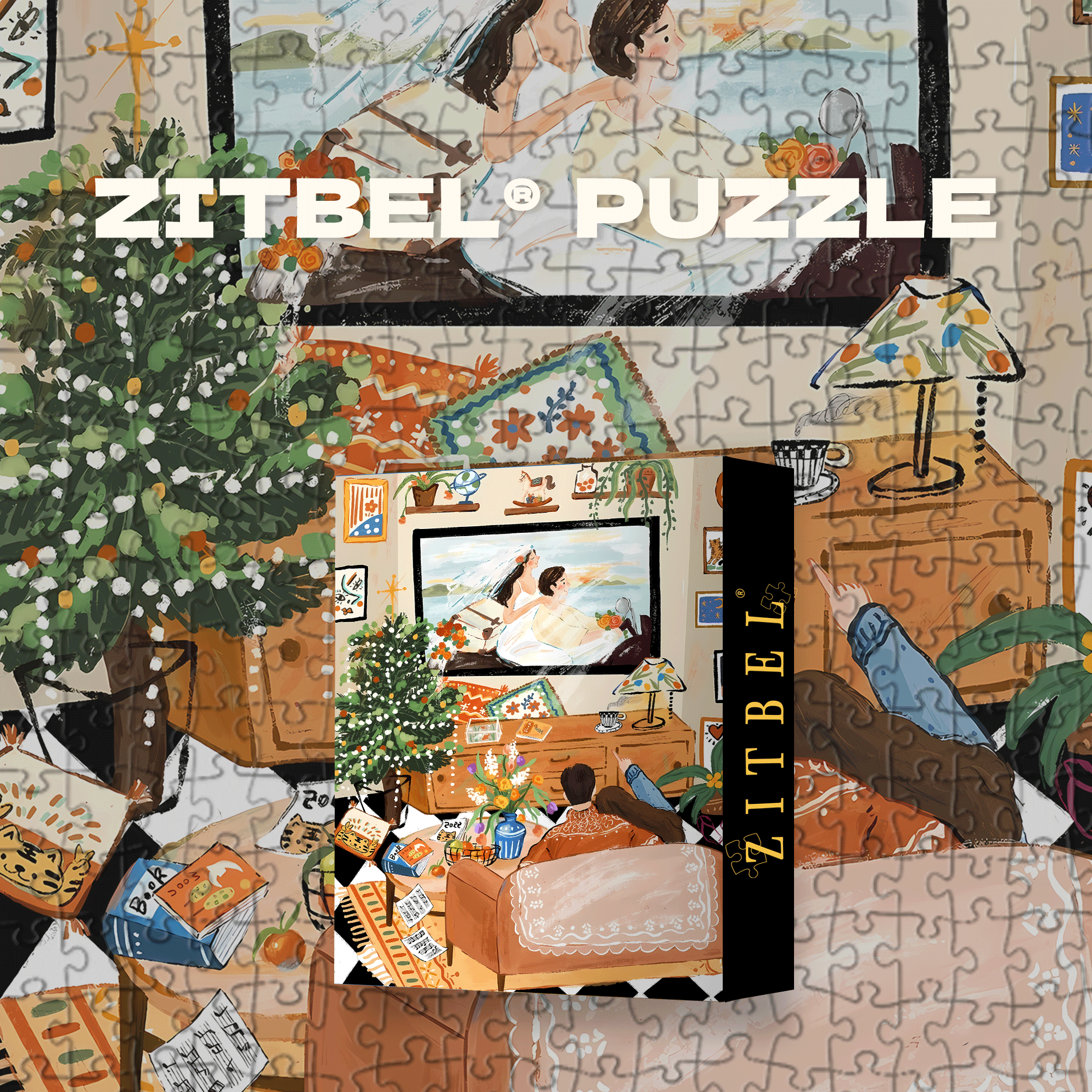 The Happiness That Belongs To Us 500pcs/1000pcs Jigsaw Puzzle, Scratch-Resistant, Interactive Family Game & Brain-Boosting DIY Decor, Perfect for Halloween, Christmas & New Year Gifts, Family Puzzle Game