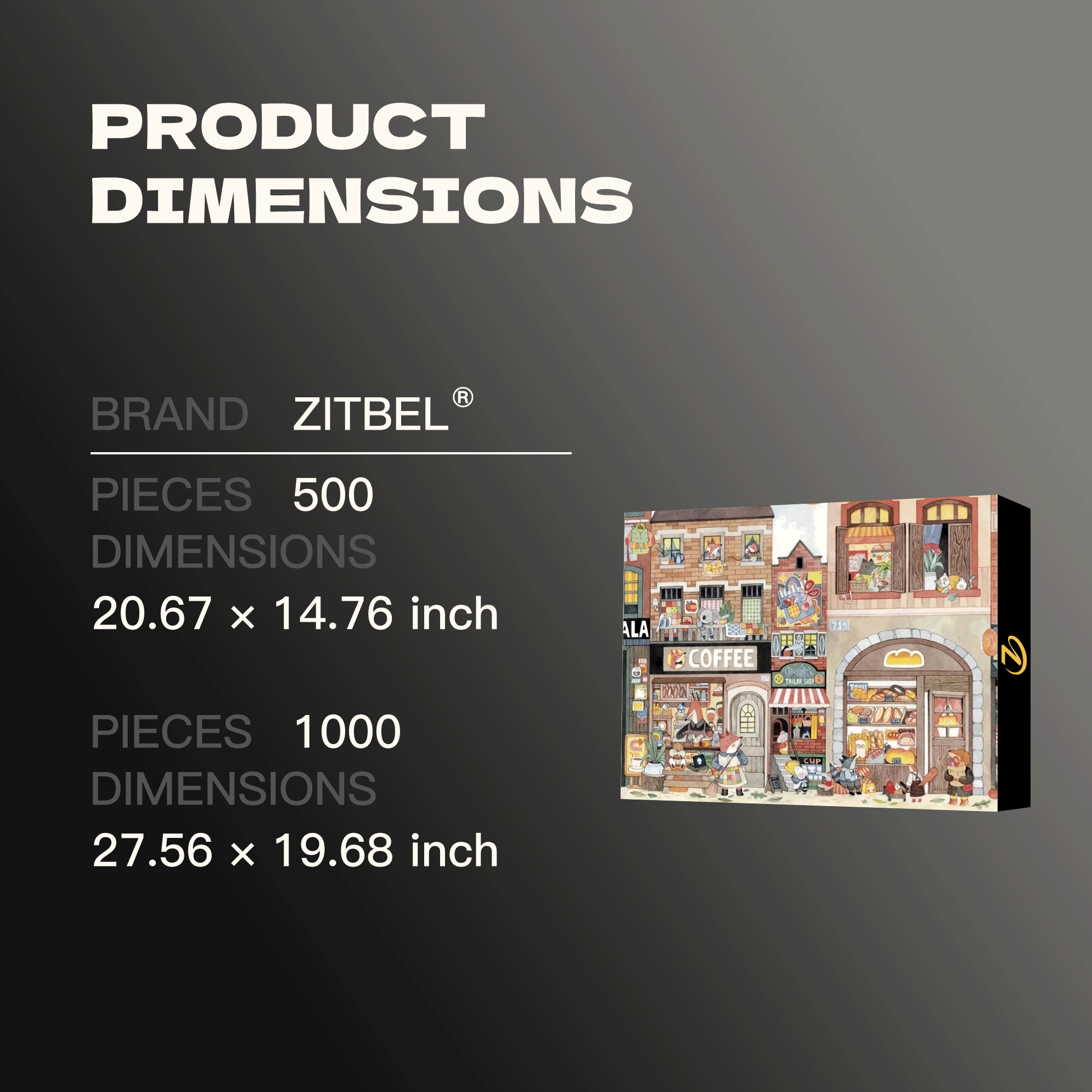 715 Commercial Street 500pcs/1000pcs Jigsaw Puzzle, Scratch-Resistant, Interactive Family Game & Brain-Boosting DIY Decor, Perfect for Halloween, Christmas & New Year Gifts, Family Puzzle Game