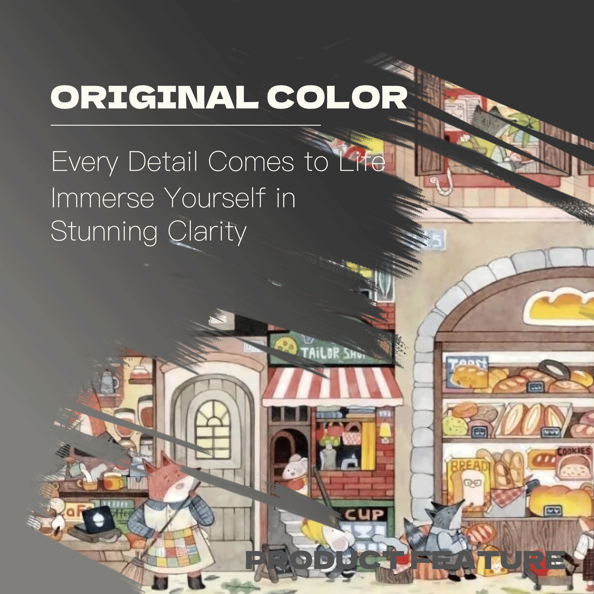 715 Commercial Street 500pcs/1000pcs Jigsaw Puzzle, Scratch-Resistant, Interactive Family Game & Brain-Boosting DIY Decor, Perfect for Halloween, Christmas & New Year Gifts, Family Puzzle Game