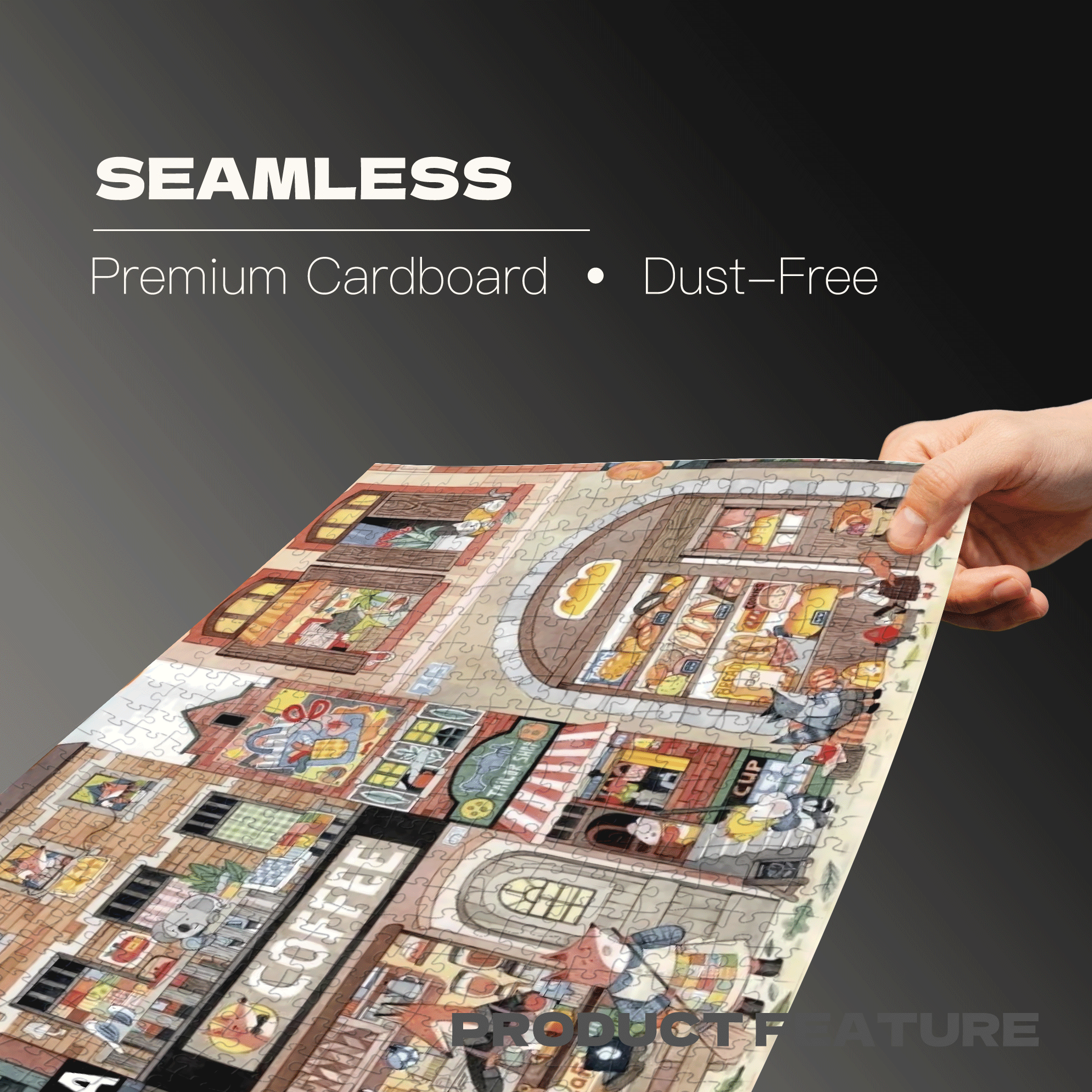 715 Commercial Street 500pcs/1000pcs Jigsaw Puzzle, Scratch-Resistant, Interactive Family Game & Brain-Boosting DIY Decor, Perfect for Halloween, Christmas & New Year Gifts, Family Puzzle Game