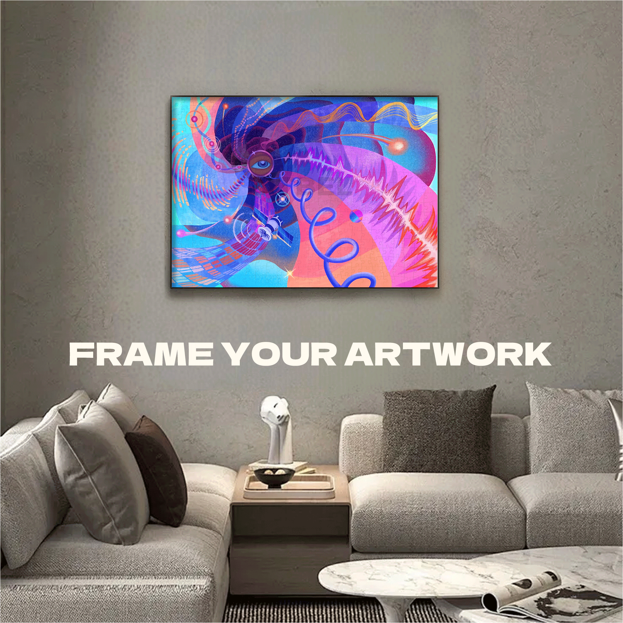 Abstract Lines 500pcs/1000pcs Jigsaw Puzzle, Scratch-Resistant, Interactive Family Game & Brain-Boosting DIY Decor, Perfect for Halloween, Christmas & New Year Gifts, Family Puzzle Game