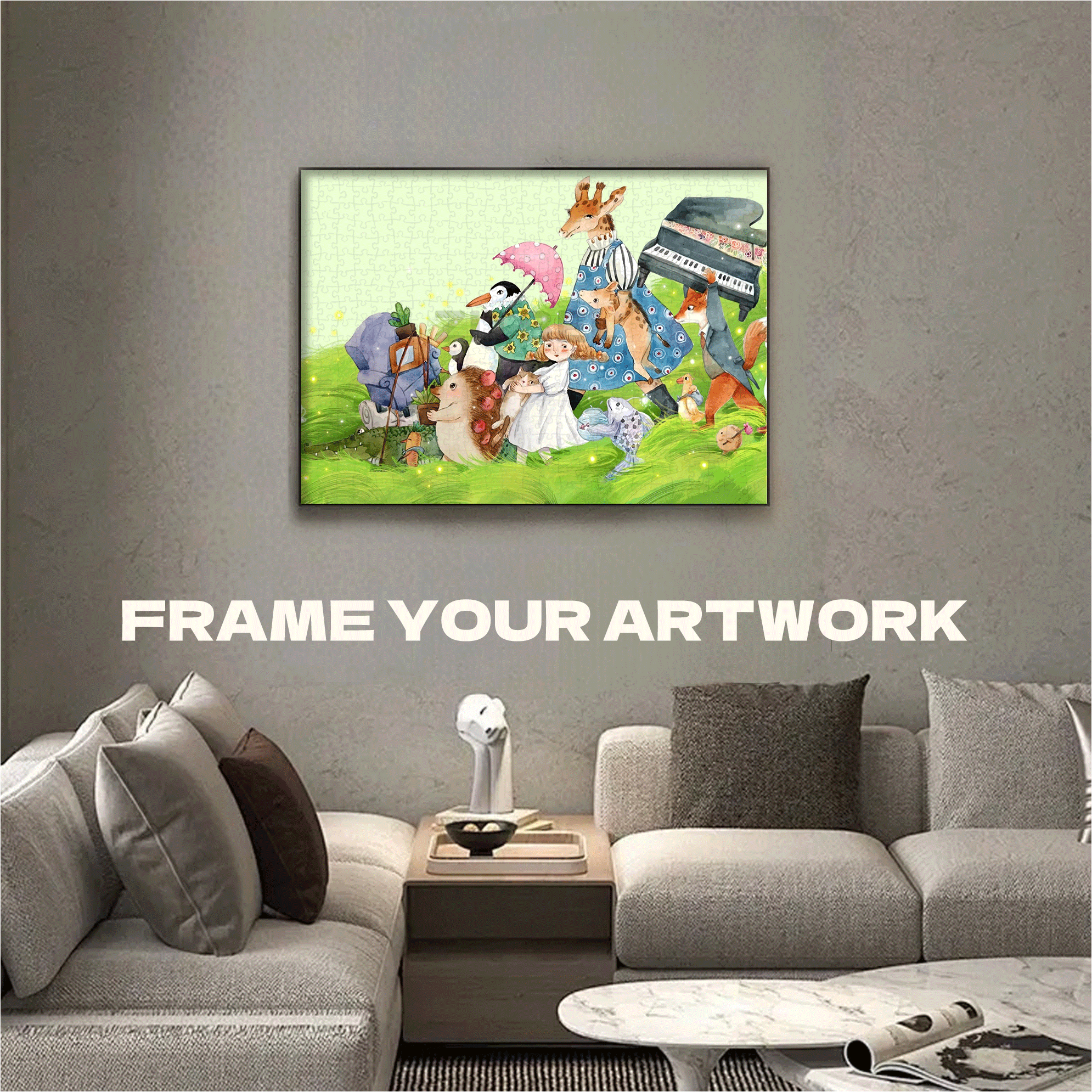 Animal Festiva 500pcs/1000pcs Jigsaw Puzzle, Scratch-Resistant, Interactive Family Game & Brain-Boosting DIY Decor, Perfect for Halloween, Christmas & New Year Gifts, Family Puzzle Game