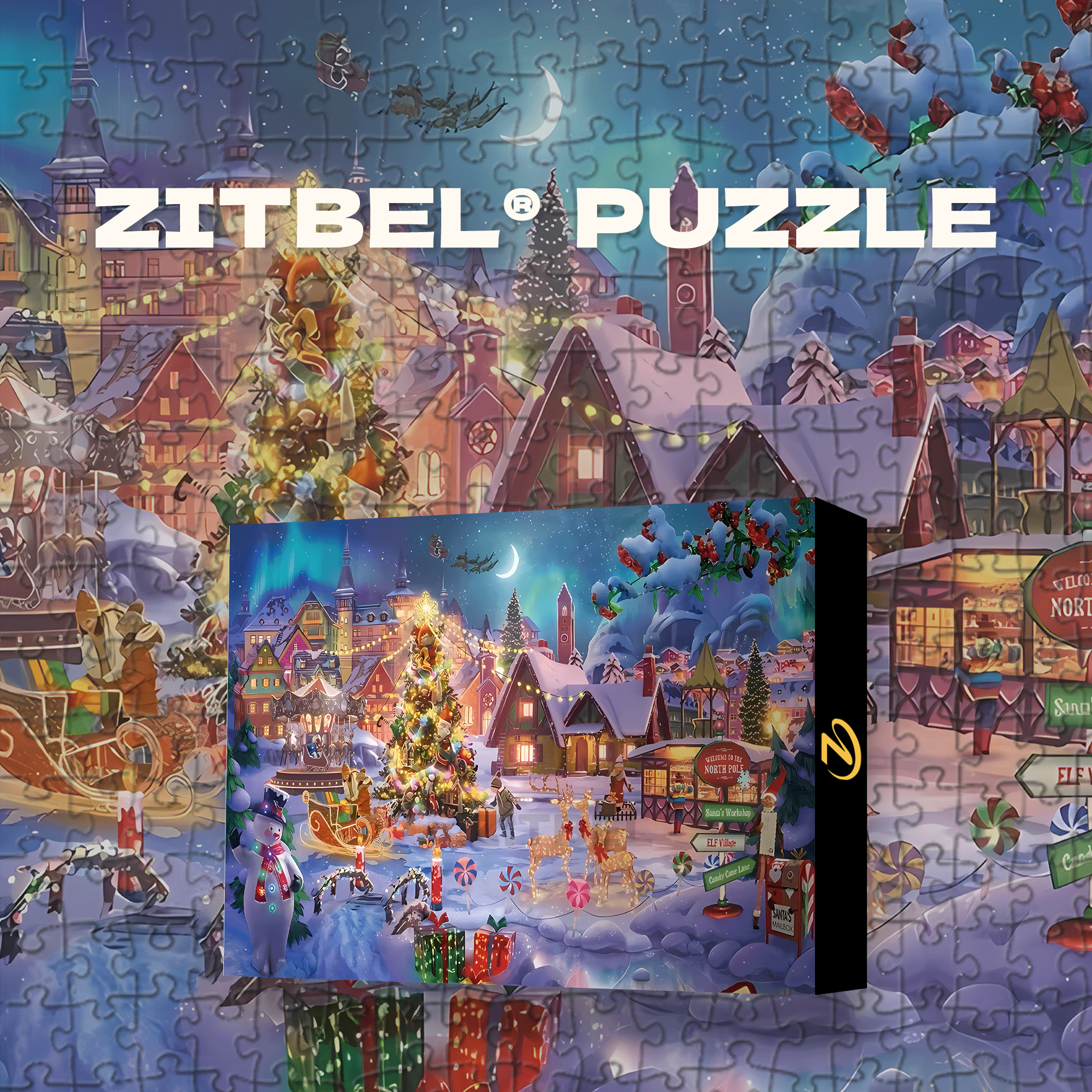 Christmas Wonderland 500pcs/1000pcs Jigsaw Puzzle, Scratch-Resistant, Interactive Family Game & Brain-Boosting DIY Decor, Perfect for Halloween, Christmas & New Year Gifts, Family Puzzle Game