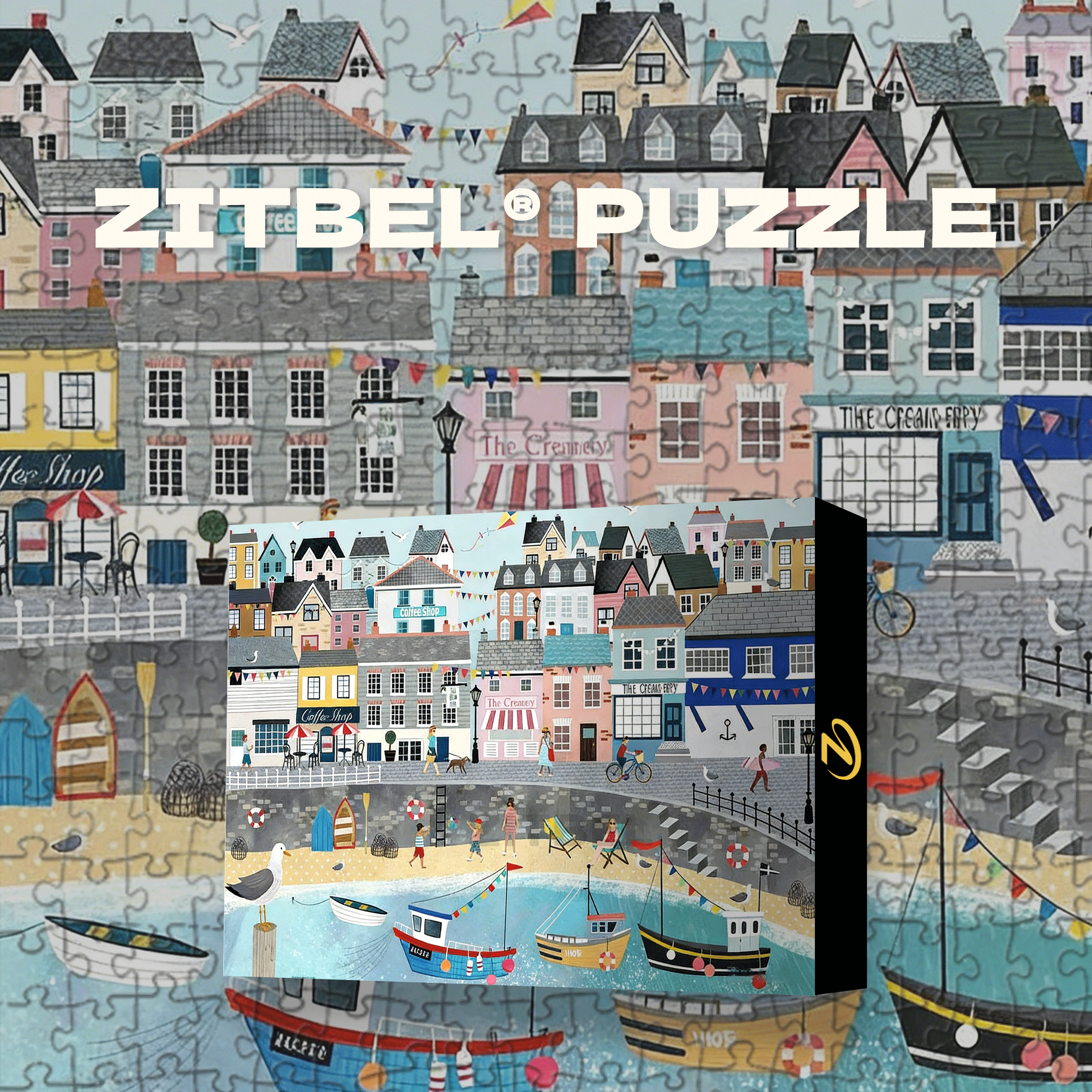 Coastal Harbour 500pcs/1000pcs Jigsaw Puzzle, Scratch-Resistant, Interactive Family Game & Brain-Boosting DIY Decor, Perfect for Halloween, Christmas & New Year Gifts, Family Puzzle Game