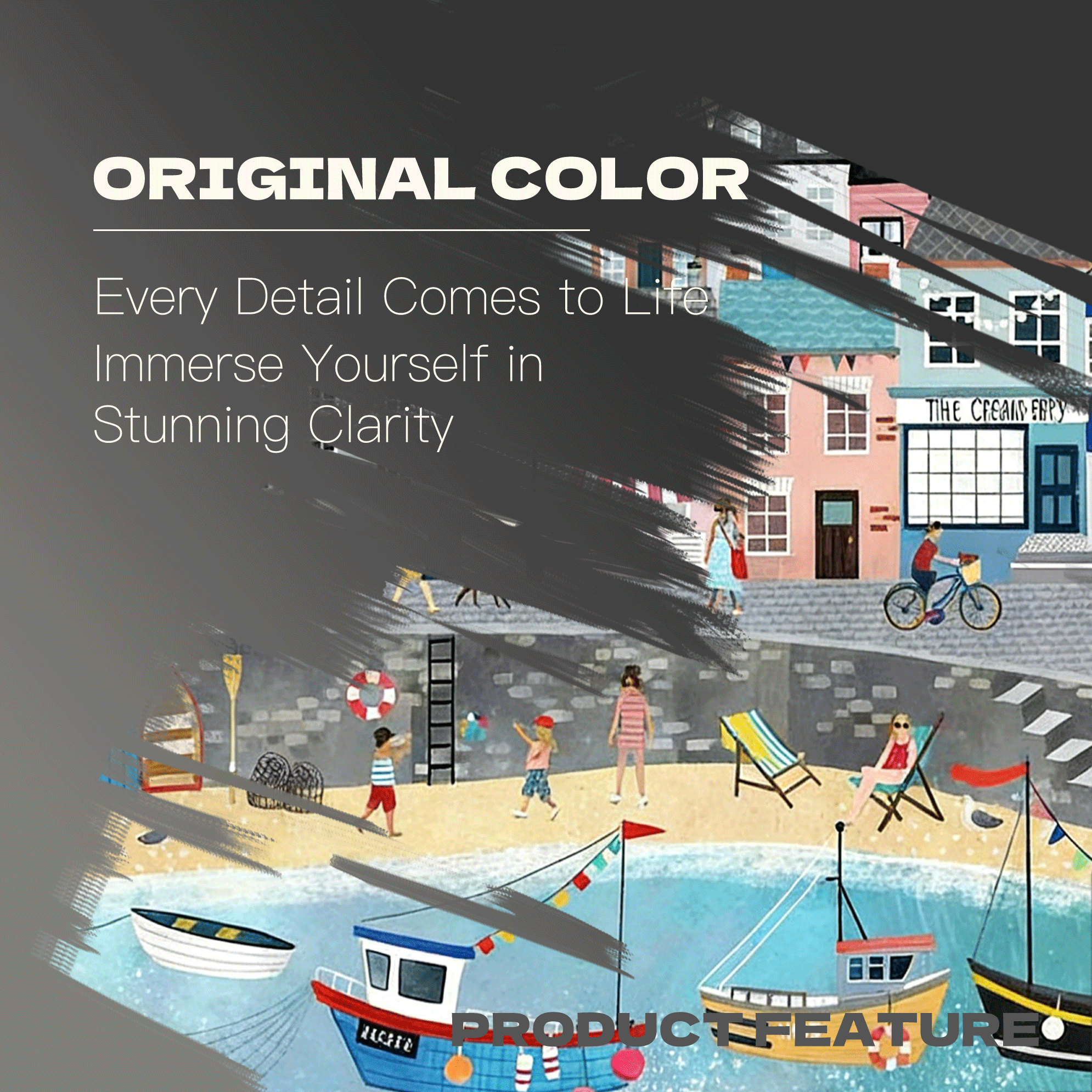 Coastal Harbour 500pcs/1000pcs Jigsaw Puzzle, Scratch-Resistant, Interactive Family Game & Brain-Boosting DIY Decor, Perfect for Halloween, Christmas & New Year Gifts, Family Puzzle Game