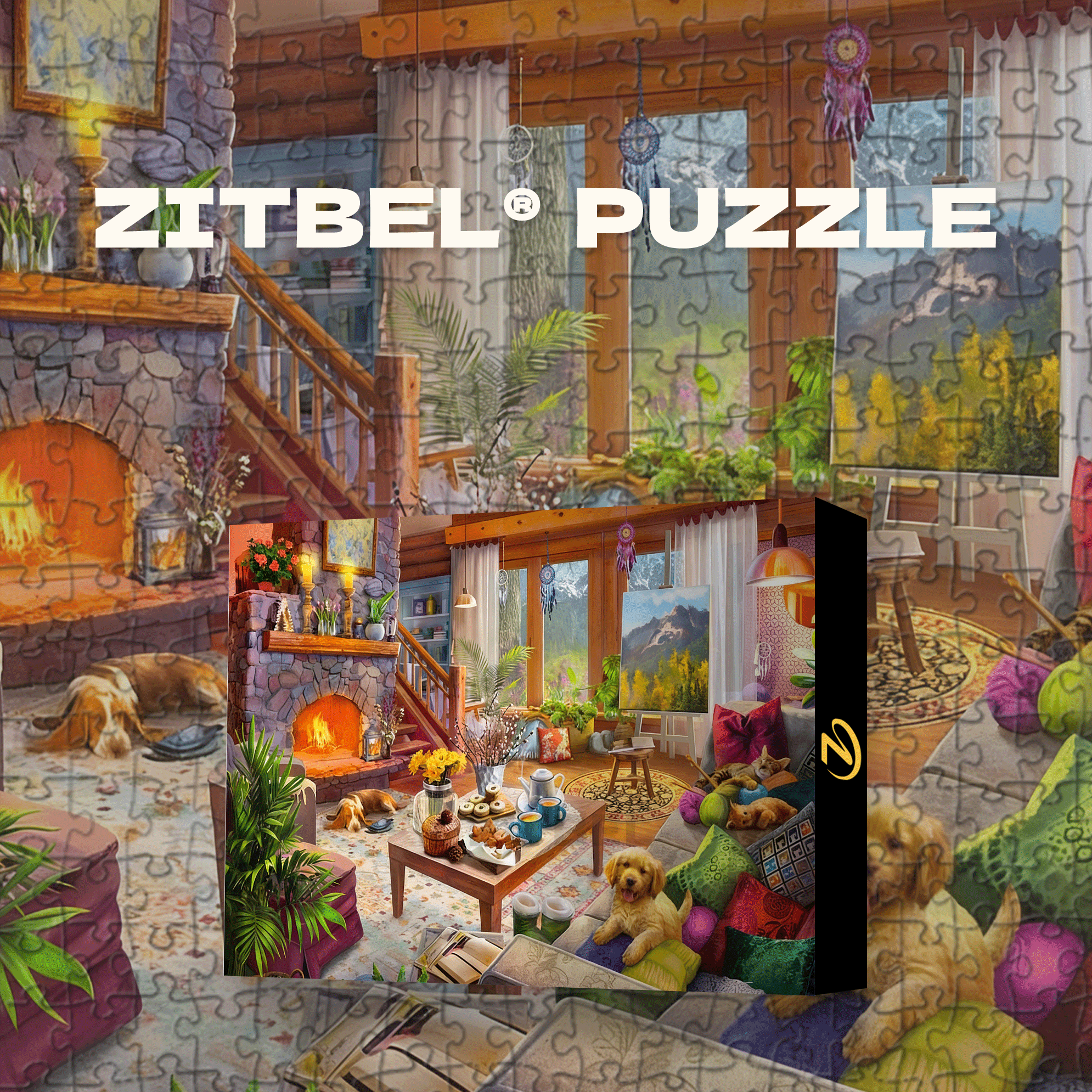 Cosy Cabin 500pcs/1000pcs Jigsaw Puzzle, Scratch-Resistant, Interactive Family Game & Brain-Boosting DIY Decor, Perfect for Halloween, Christmas & New Year Gifts, Family Puzzle Game