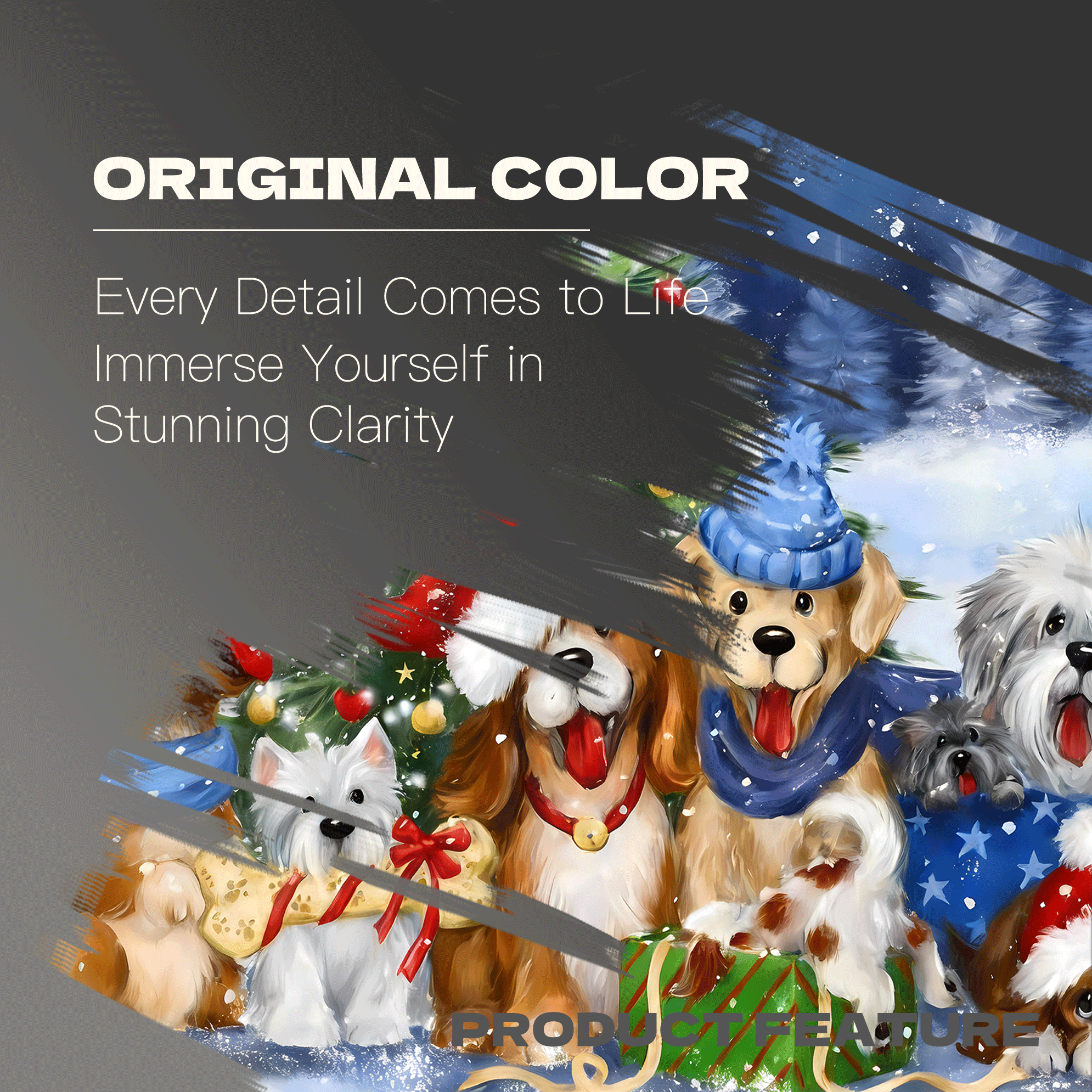 Dogs Celebrate Christmas Together 500pcs/1000pcs Jigsaw Puzzle, Scratch-Resistant, Interactive Family Game & Brain-Boosting DIY Decor, Perfect for Halloween, Christmas & New Year Gifts, Family Puzzle Game