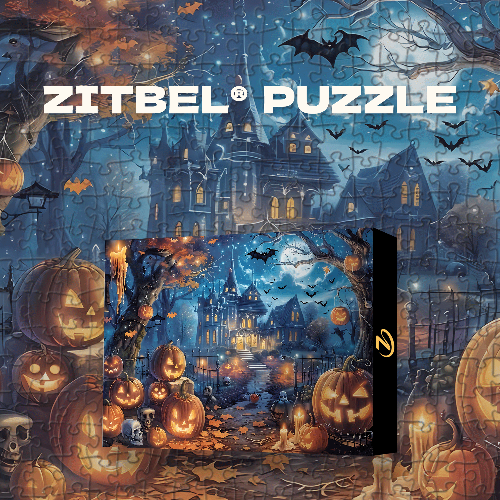 Halloween Special Night 500pcs/1000pcs Jigsaw Puzzle, Scratch-Resistant, Interactive Family Game & Brain-Boosting DIY Decor, Perfect for Halloween, Christmas & New Year Gifts, Family Puzzle Game