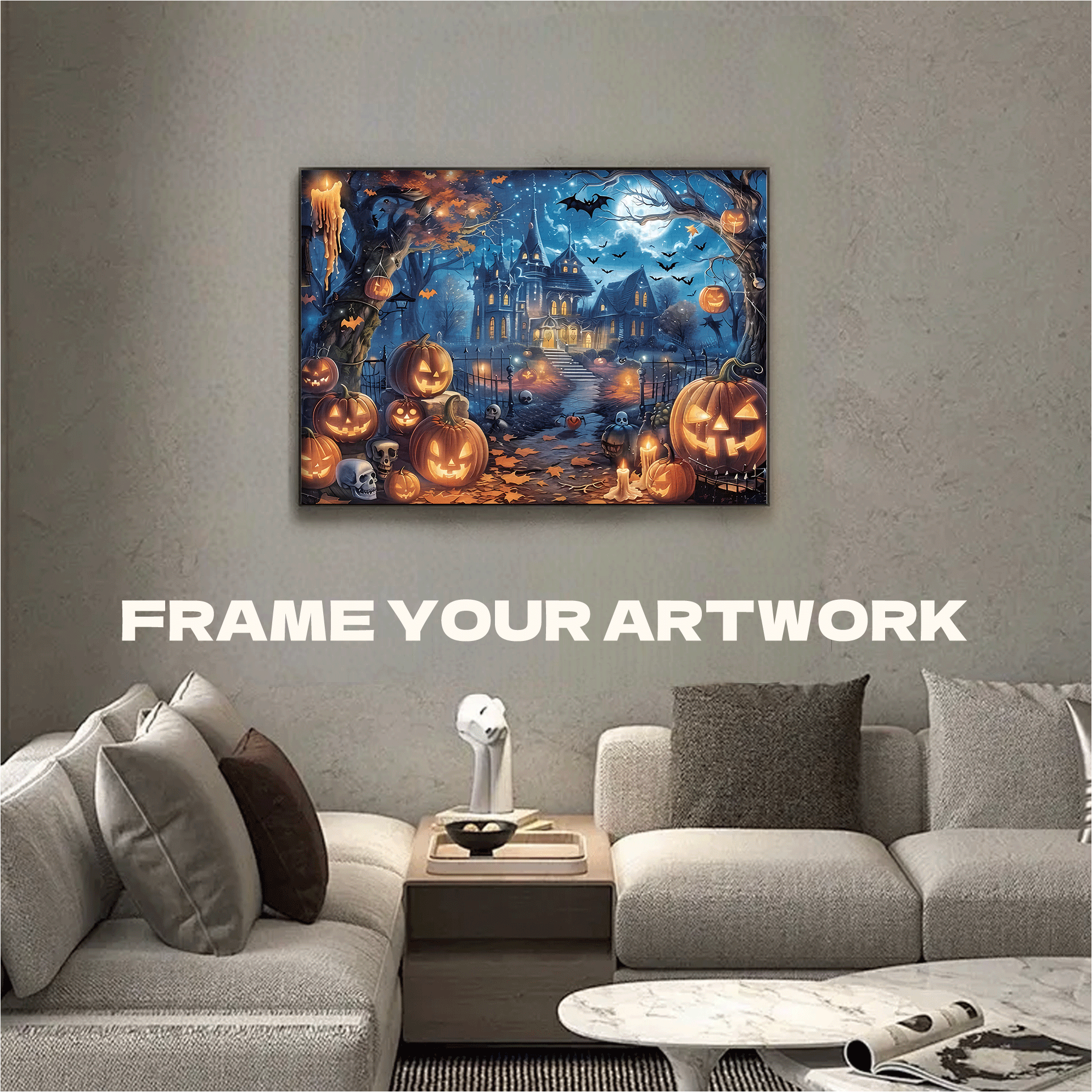 Halloween Special Night 500pcs/1000pcs Jigsaw Puzzle, Scratch-Resistant, Interactive Family Game & Brain-Boosting DIY Decor, Perfect for Halloween, Christmas & New Year Gifts, Family Puzzle Game