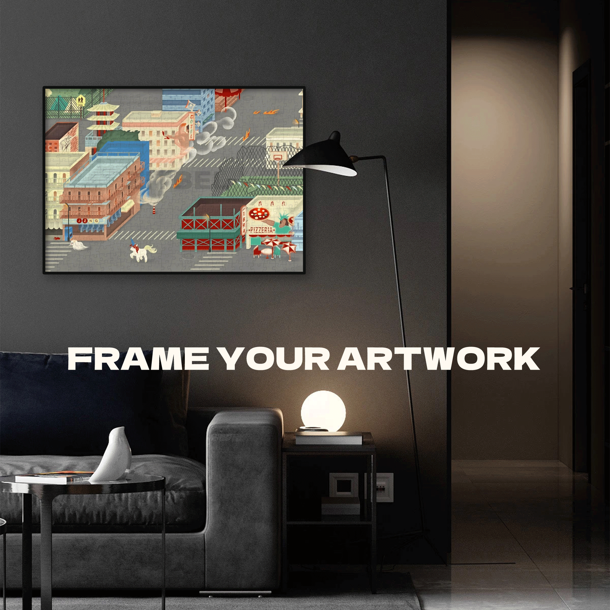 Inspired By The Streets Of New York City 500pcs/1000pcs Jigsaw Puzzle, Scratch-Resistant, Interactive Family Game & Brain-Boosting DIY Decor, Perfect for Halloween, Christmas & New Year Gifts, Family Puzzle Game