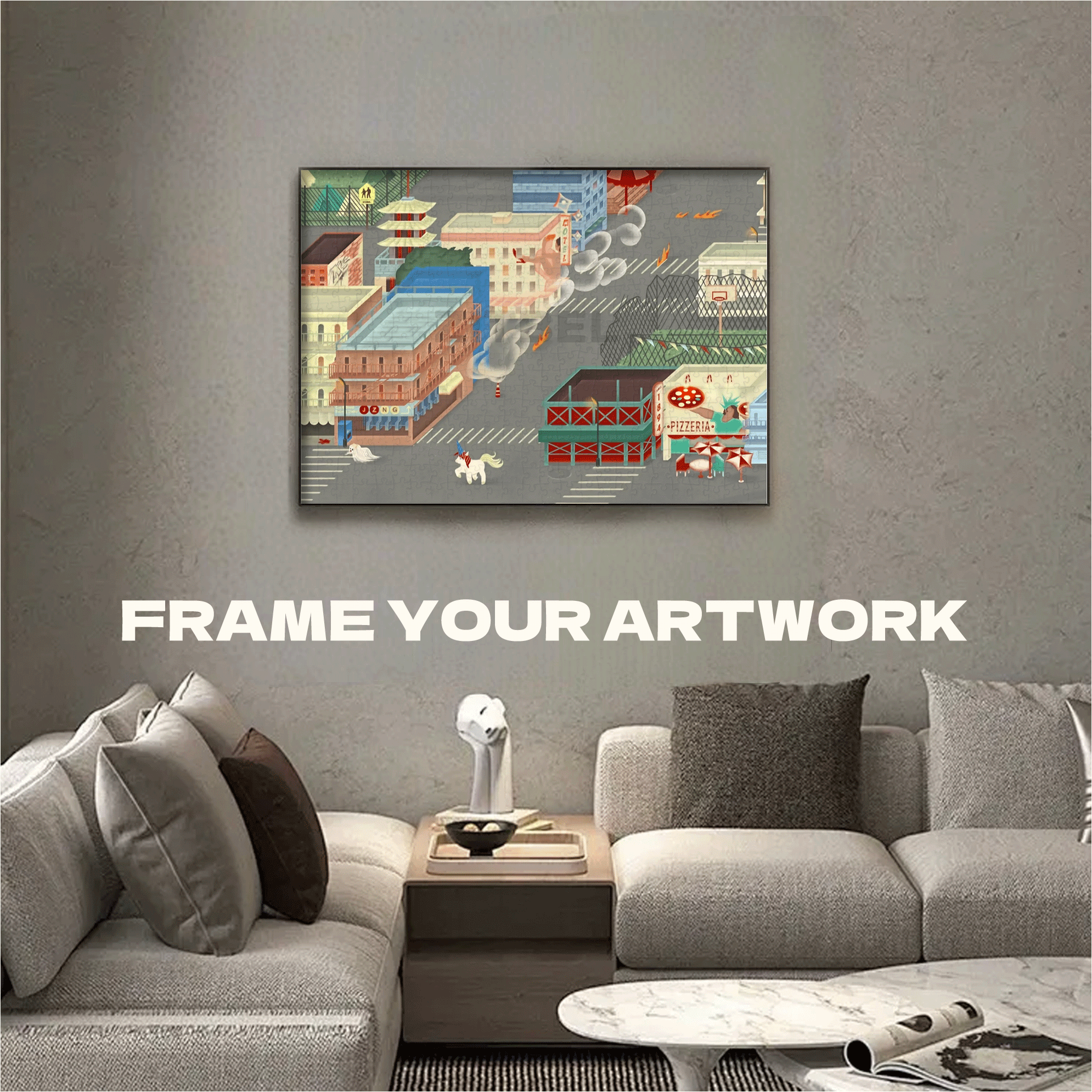 Inspired By The Streets Of New York City 500pcs/1000pcs Jigsaw Puzzle, Scratch-Resistant, Interactive Family Game & Brain-Boosting DIY Decor, Perfect for Halloween, Christmas & New Year Gifts, Family Puzzle Game