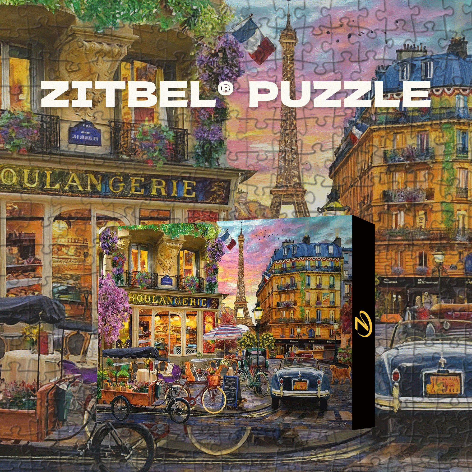 Paris at Dawn 500pcs/1000pcs Jigsaw Puzzle, Scratch-Resistant, Interactive Family Game & Brain-Boosting DIY Decor, Perfect for Halloween, Christmas & New Year Gifts, Family Puzzle Game