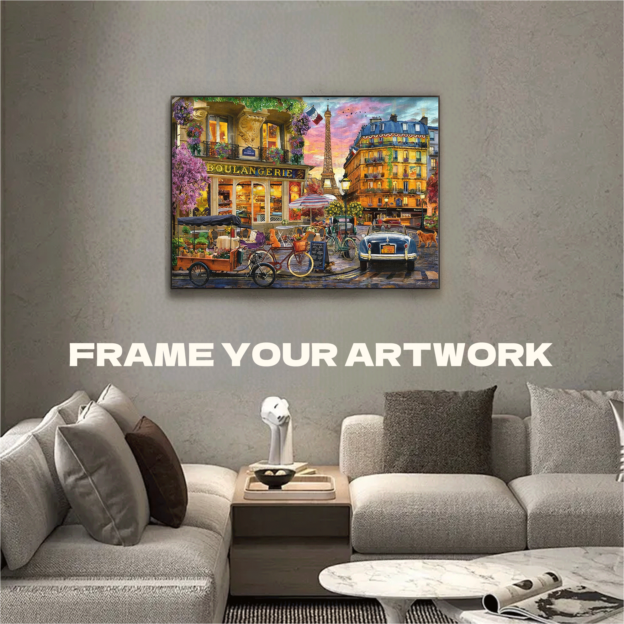Paris at Dawn 500pcs/1000pcs Jigsaw Puzzle, Scratch-Resistant, Interactive Family Game & Brain-Boosting DIY Decor, Perfect for Halloween, Christmas & New Year Gifts, Family Puzzle Game
